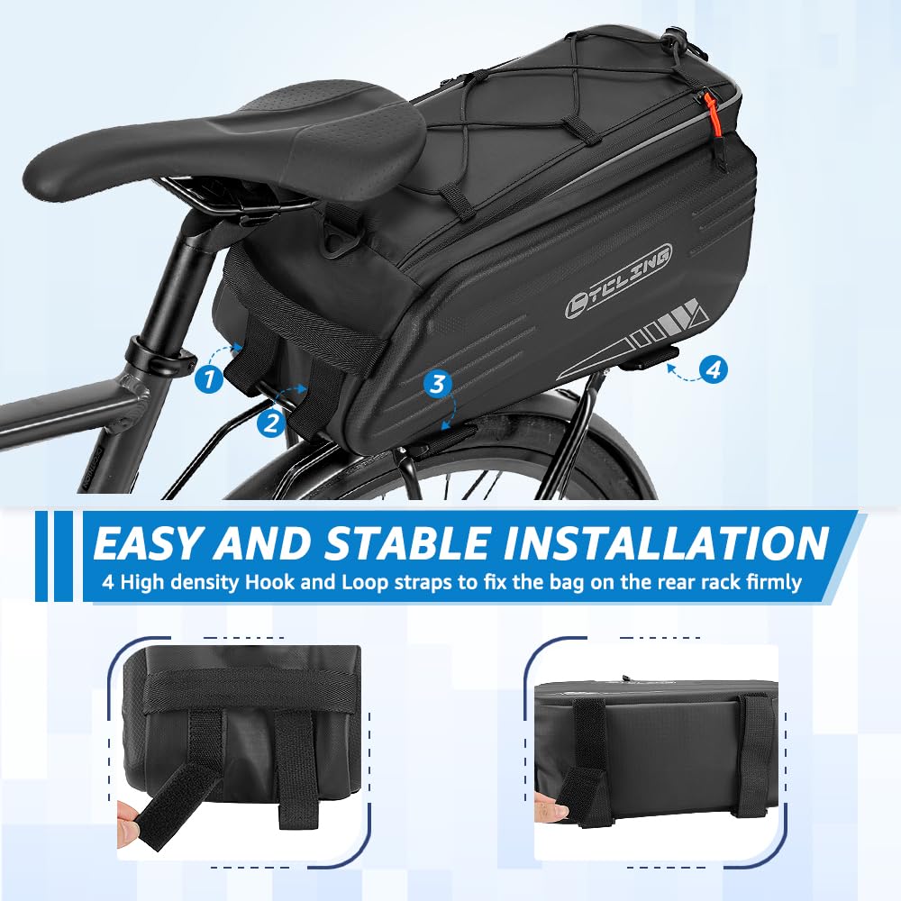 WOTOW Bike Bag - Waterproof Rear Rack Luggage -6