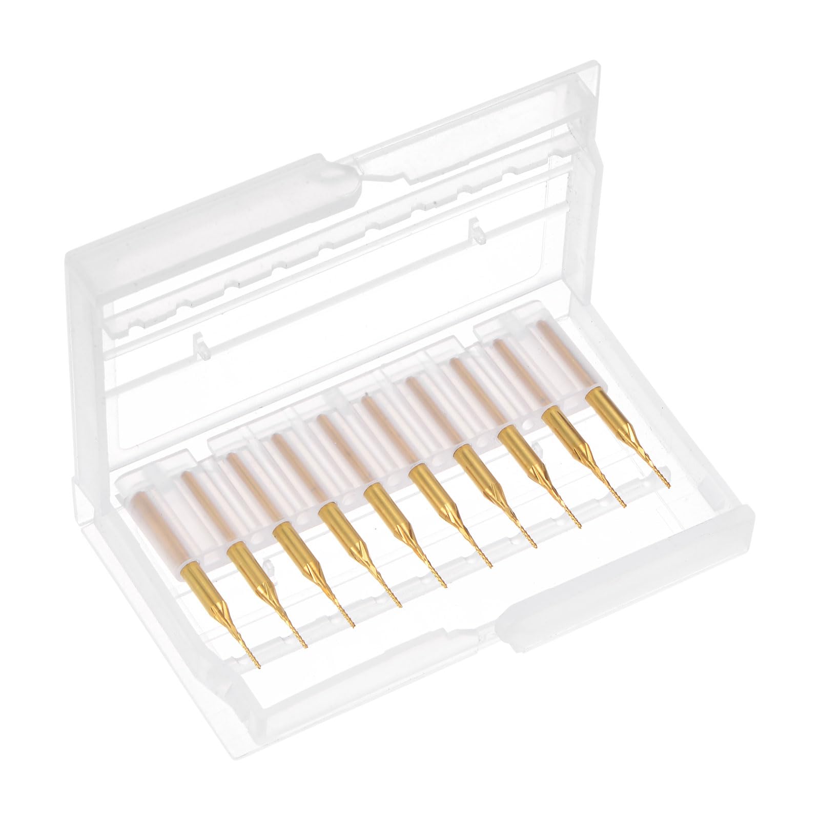 QUARKZMAN 10Pcs Fraises en Carbure de Tungstène Revêtu de Titane de 0,7 mm pour Gravure et Fraisage CNC Sur Machine PCB, Queue de 3,175 mm