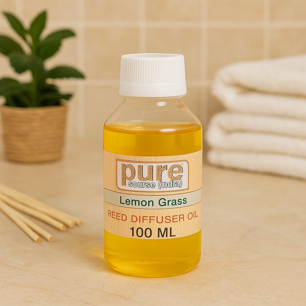 Pure Source India Aroma Reed Diffuser Refill Lemon Grass 100ML,8 Pcs Reed Stick Coming Free With It Pure Source India Aroma Reed Diffuser Refill Lemon Grass 100ML,8 Pcs Reed Stick Coming Free With It