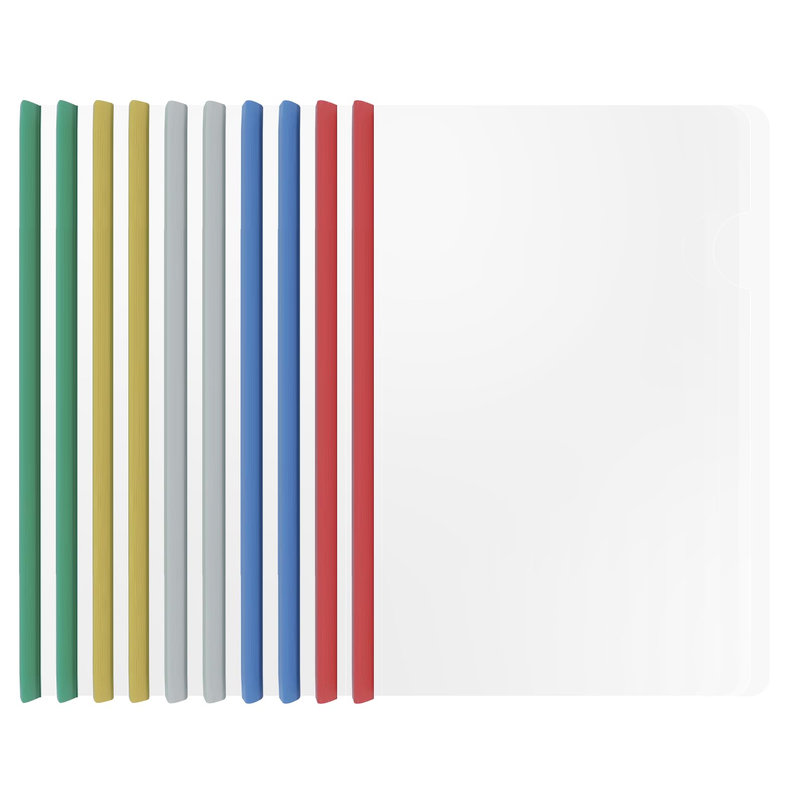 10 Sliding Bar Report Covers A4 Letter Holds 70 Sheets Multicolor
