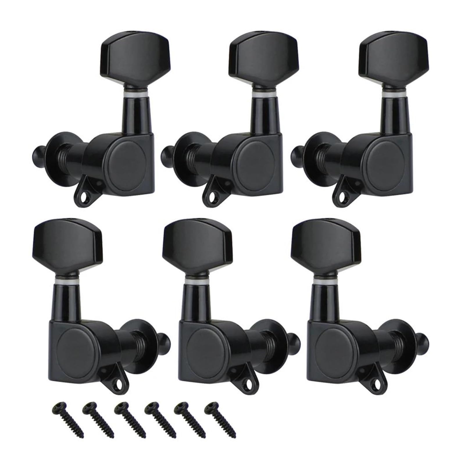 Clés D'accordage De Guitare Mécaniques Pour Guitare Acoustique Mécaniques Clés 3L3R Chromées Et Noires(Black)