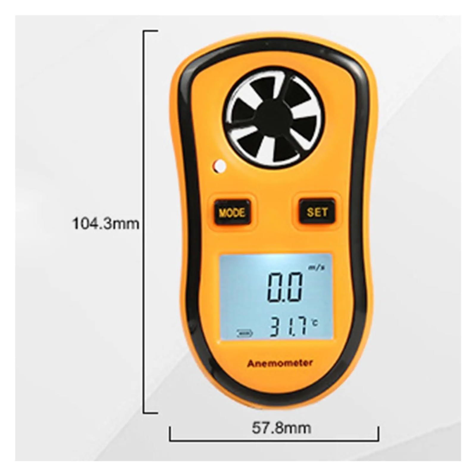 Windgeschwindigkeitsmesser, Luftmengenmesser, Messung der Windgeschwindigkeit, digitales Anemometer, Handheld for Golf, Fliegen, Segeln, Zuhause, Surfen(White 5.25x16cm)