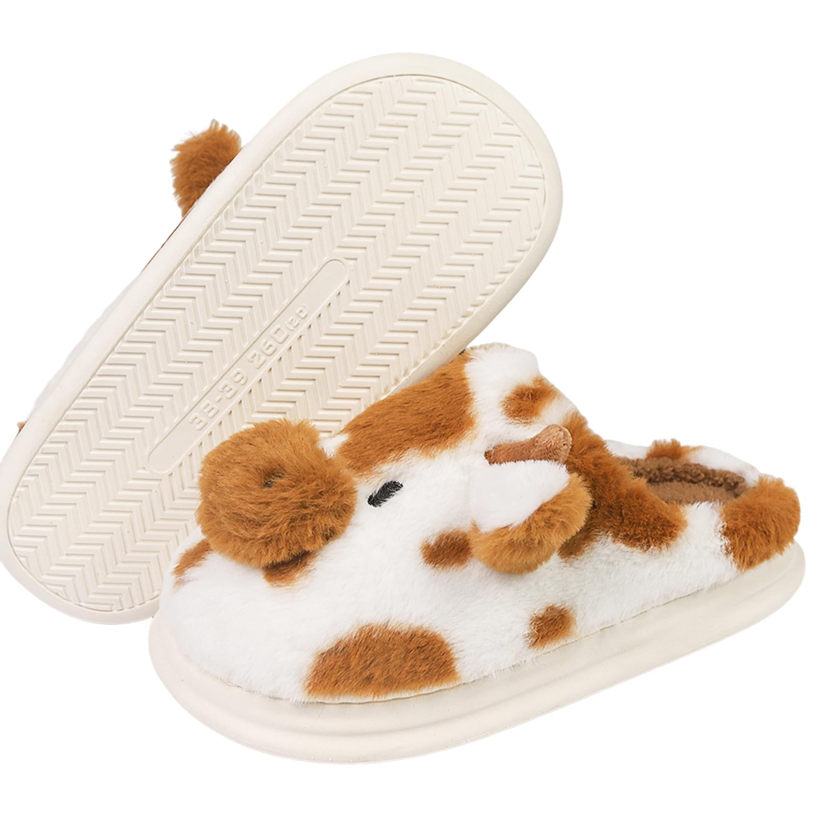 House Slippers for Women, Fluffy Slipper for Adults with Capybara Cow Dog Reindeer, Fuzzy Cute Cartoon Animal House Shoes, Soft Cozy Kawaii Winter Bedroom Slides with Memory Foam