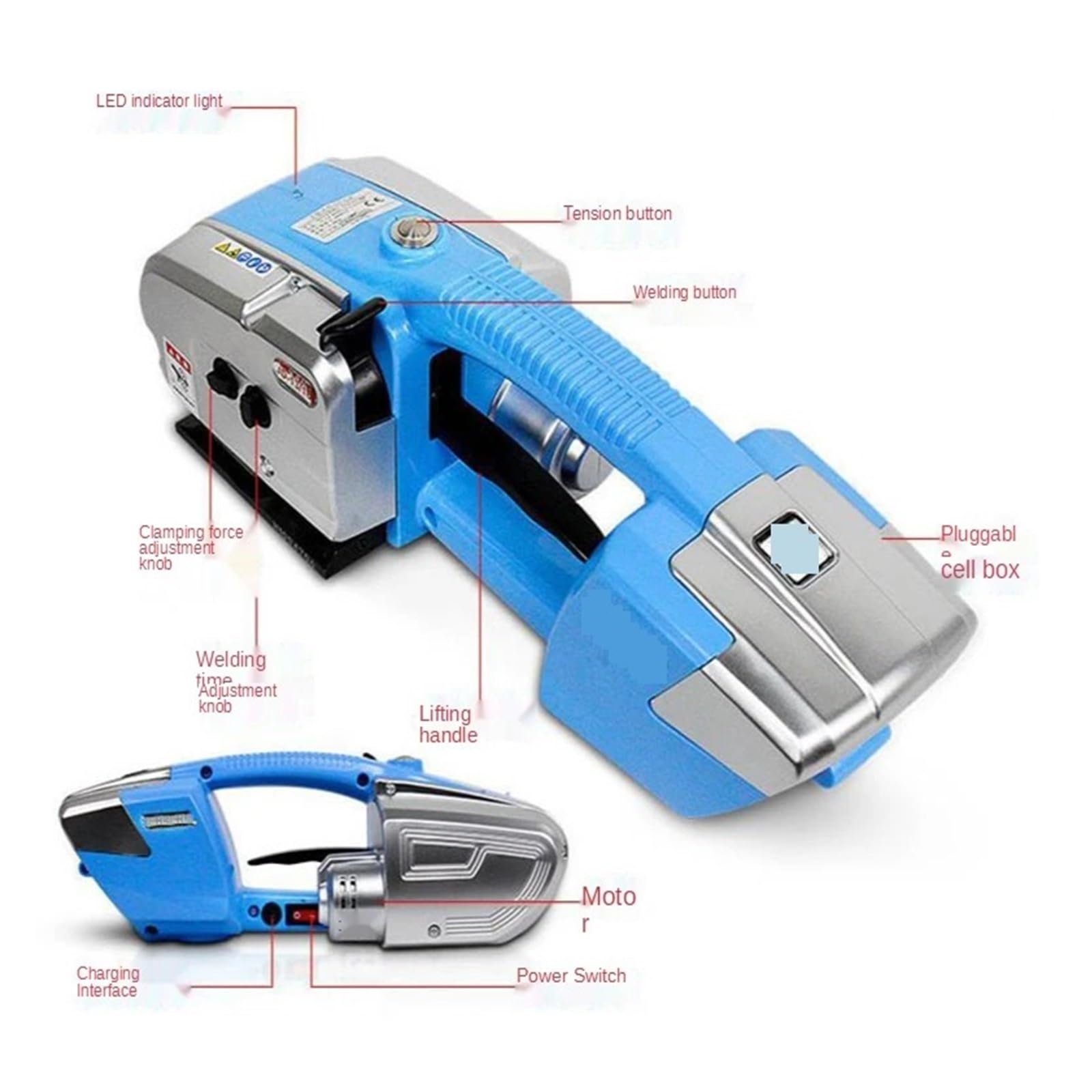 UMJIGF Electric Strapping Machine Portable Portable Small Electric Full Automatic Packing Machine Portable Electric Baler,