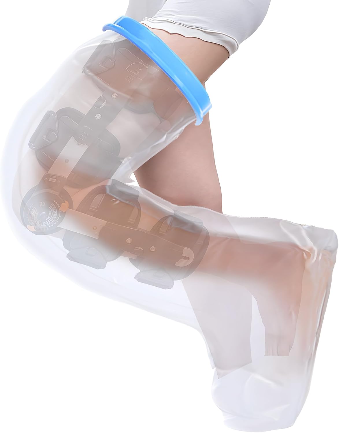 Extra Large Adult Leg Cast Protector for Shower Full Leg Cast Cover For Shower Protector Cast Dressing Cover Watertight Cast Shower Bag for Broken Leg, Knee Surgery, Foot Ankle Wound, Burns