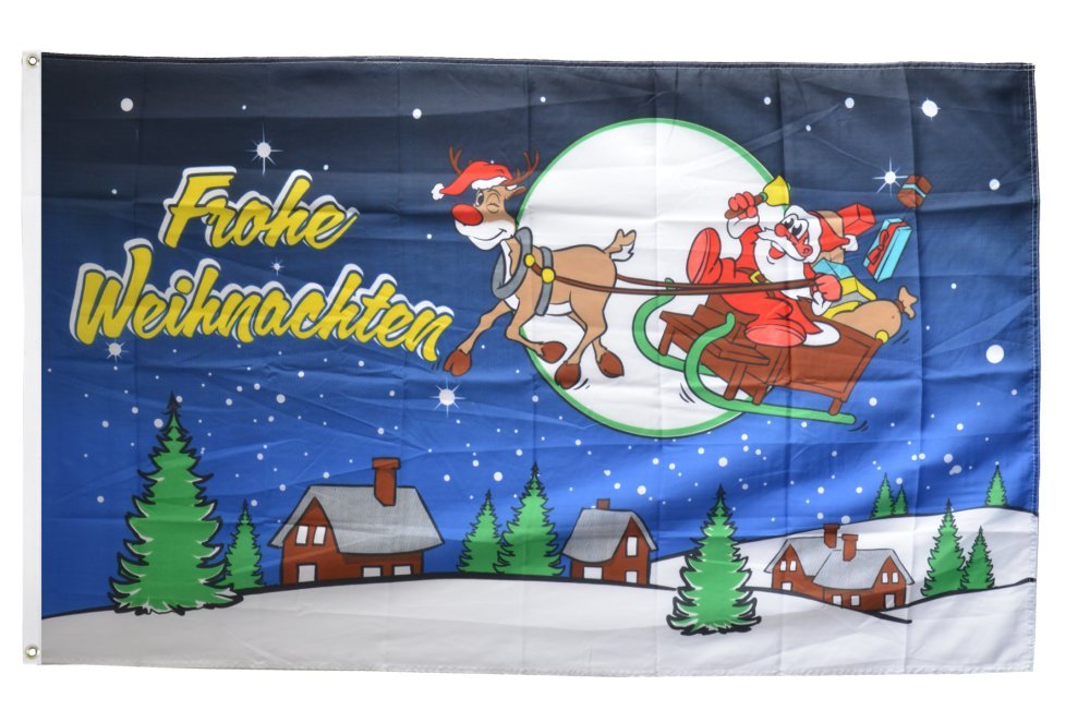 Weihnachtsflagge 90 X 150 Cm – Aus Wetterfestem Polyester, Mit Metallösen, Für Draußen & Innen, Festliche Weihnachtsdekoration