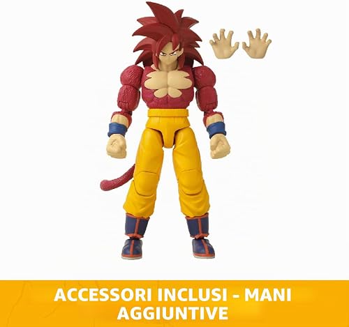 BANDAI - Dragon Ball Daima Super Saiyan 4 Goku - Figurine Dragon Star 17 cm - Goku SSJ4 et Accessoires - Licence Officielle Dragon Ball - Figurine articulée - Jouet Enfant 4 Ans et + - 40737 - 3