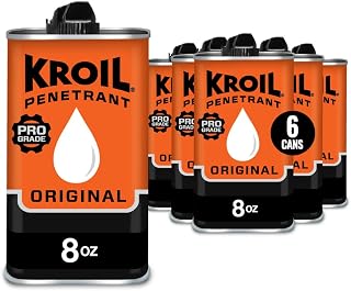 Kroil Original Penetrating Oil (Drip-8oz Can-Case of 6) | Penetrant for Rusted Bolts, Metal, Hinges, Chains, Moving Parts | Rust, Corrosion Inhibitor (AZKL081C6)