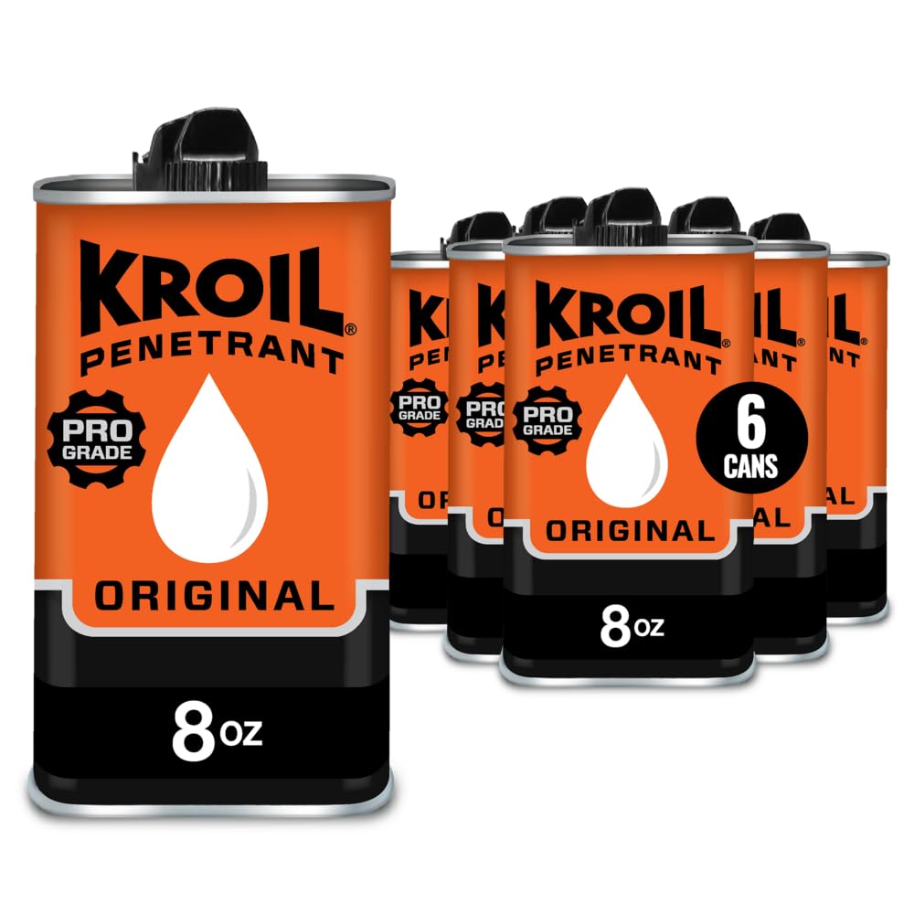 Kroil Original Penetrant - Rust Penetrating Lubricant - Corrosion Inhibitor Oil for Chains, Hinges & Stuck Metal Parts - Home & Industrial Use - Drip Can - 8 oz - 6 Pack (AZKL081C6)