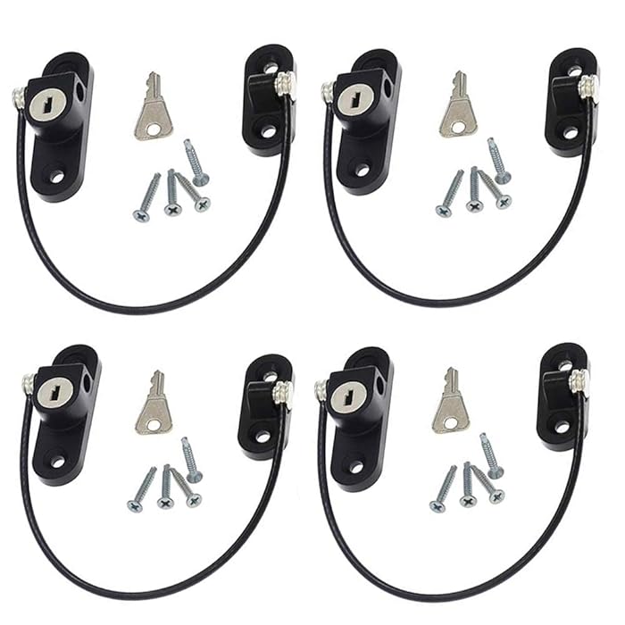 Buy 4PCS Casement Window Lock, Vent Double Hung Locks UPVC Security Safety Key Door Window
