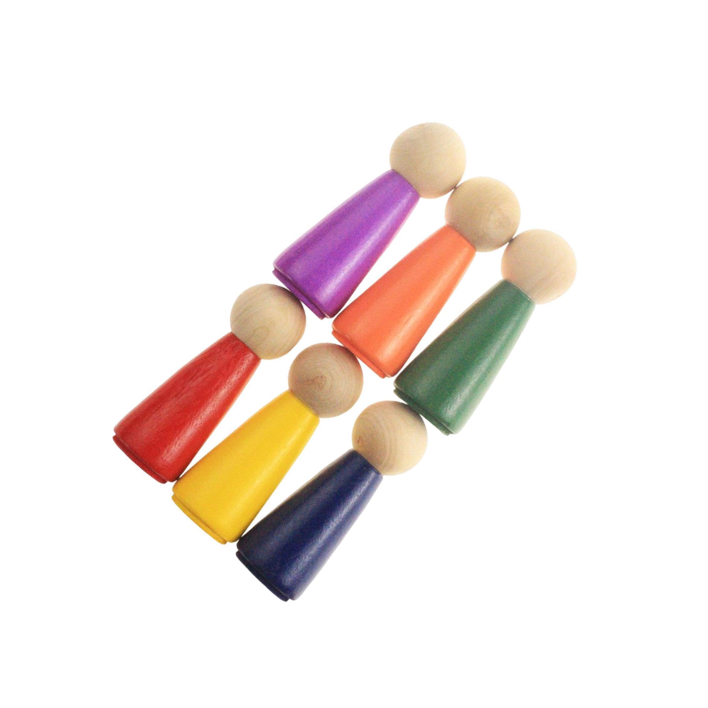 KIXZSAZ Peg Dolls Set Designed for Kids Crafting Projects Enhancing Learning Through Fun Pretend Play Moments and for Creative Expression Rainbow Peg Dolls