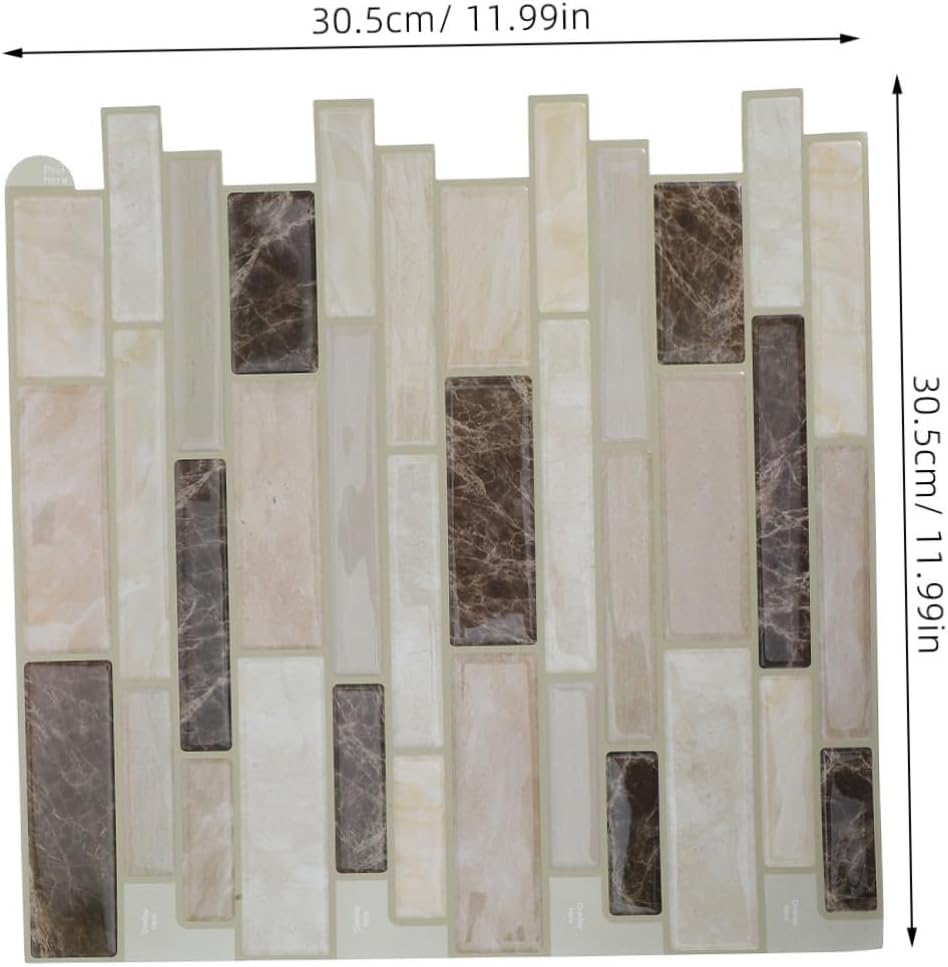 STOBOK 10pcs Marble Wall Stickers Self Adhesive PVC Tile Decals for Kitchen Bathroom Decor Elegant Marble Design User Friendly Installation Scratch Resistant
