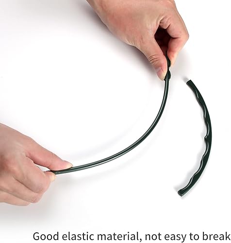 Miniatura 5 de Paquete de 12 estacas de soporte para plantas con 24 clips, soporte de jaula de plástico de anillo medio redondo, maceta de escalada para verduras