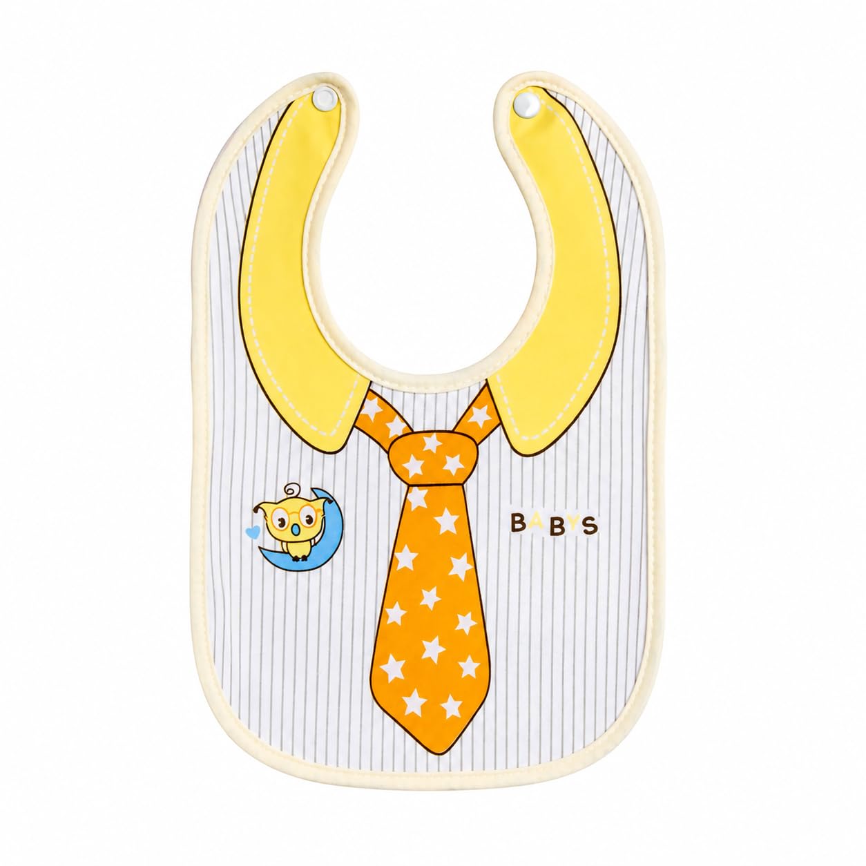 Baby Tie Print Feeding Bibs Soft Cotton for Newborn | Washable & Reusable, Unisex, Easy Snap Closure, Absorbent Design, Comfort Fit-image-3
