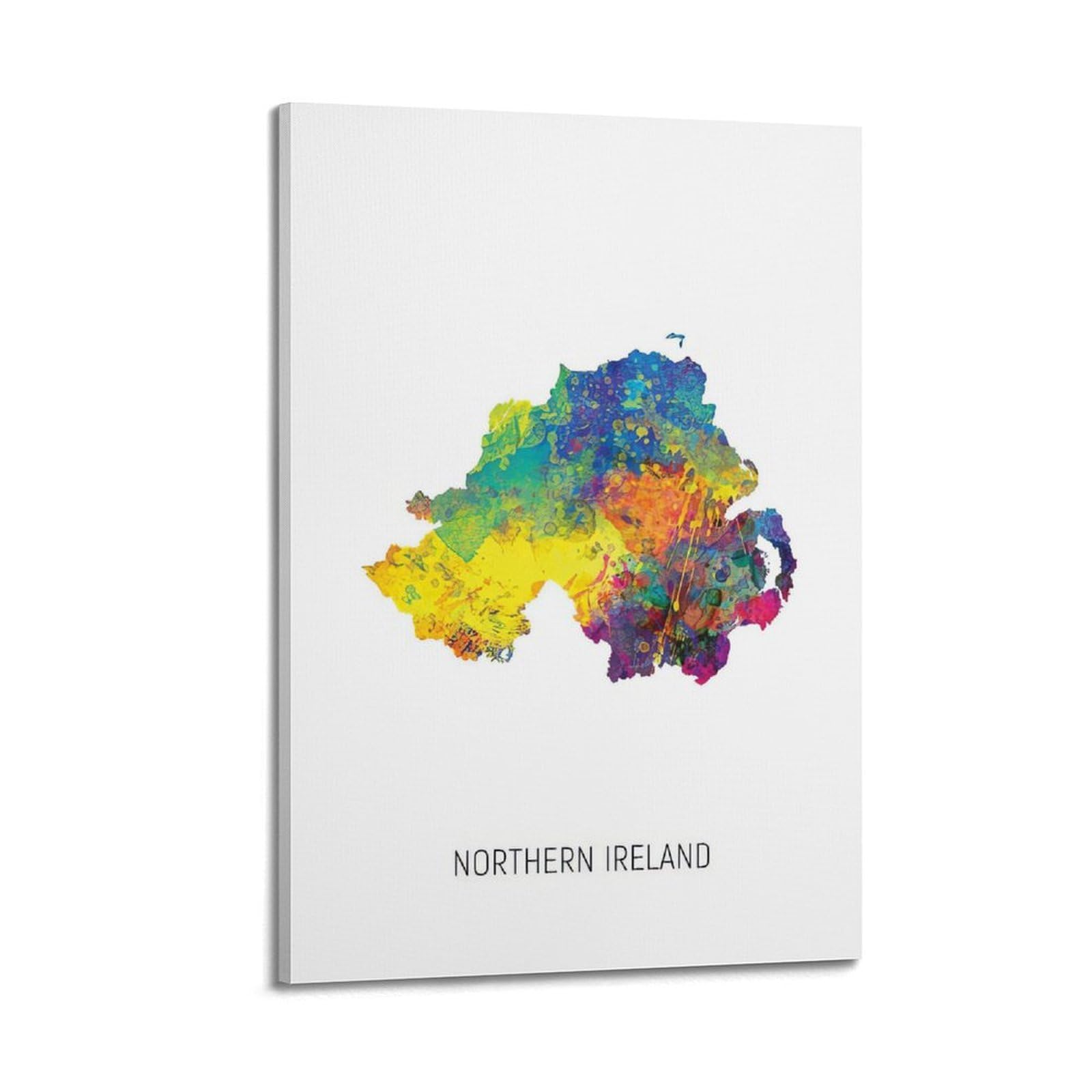 MJZLQN Map Poster Northern Ireland in Watercolor Poster Decorative Painting Canvas Wall Posters And Art Picture Print Modern Family Bedroom Decor Posters 24x36inch(60x90cm)
