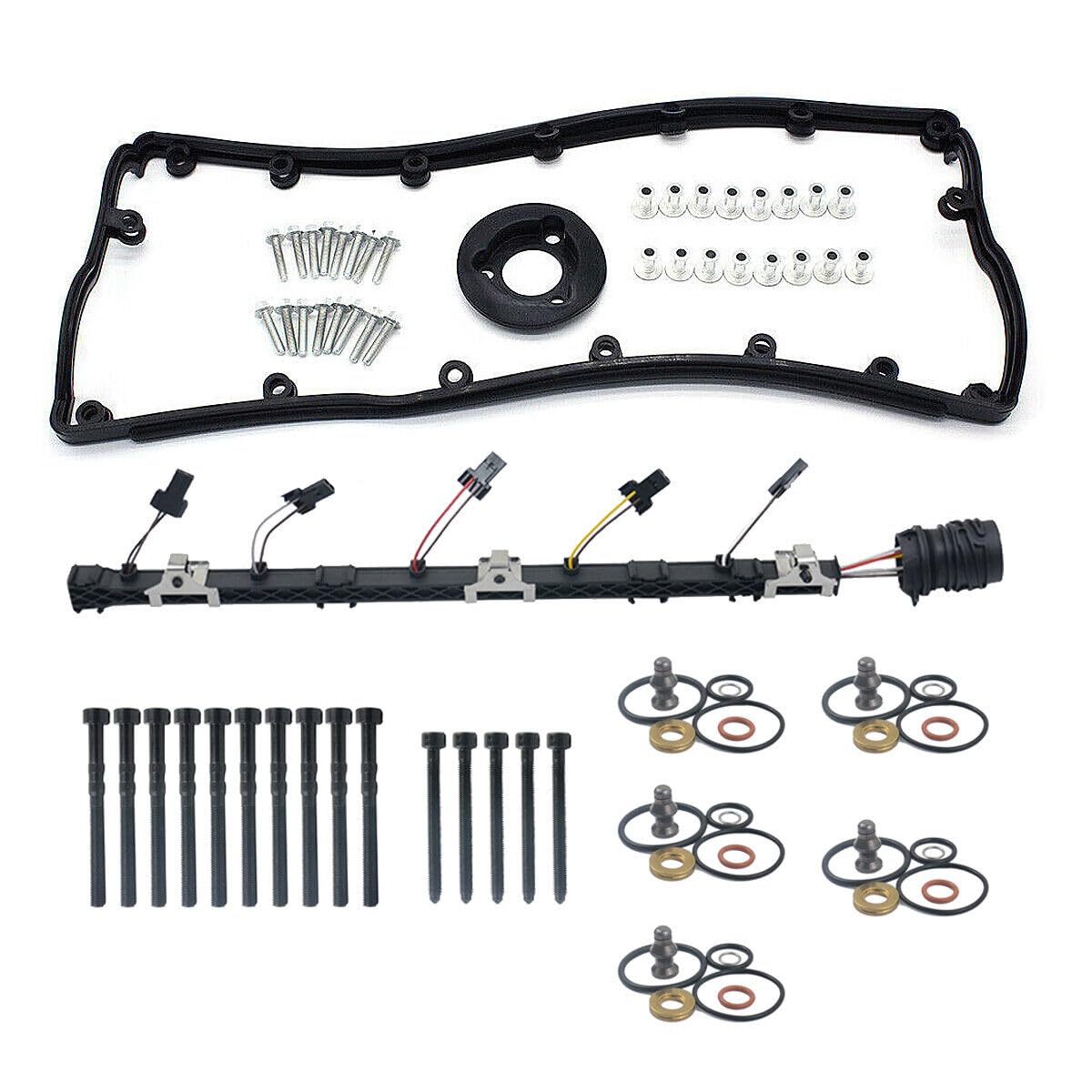 Compatibile con T5 Mul-tivan 2.5 TDI Cablaggio Pompa Ugello e Coperchio Valvola Guarnizione AXE AXD BAC 070971033