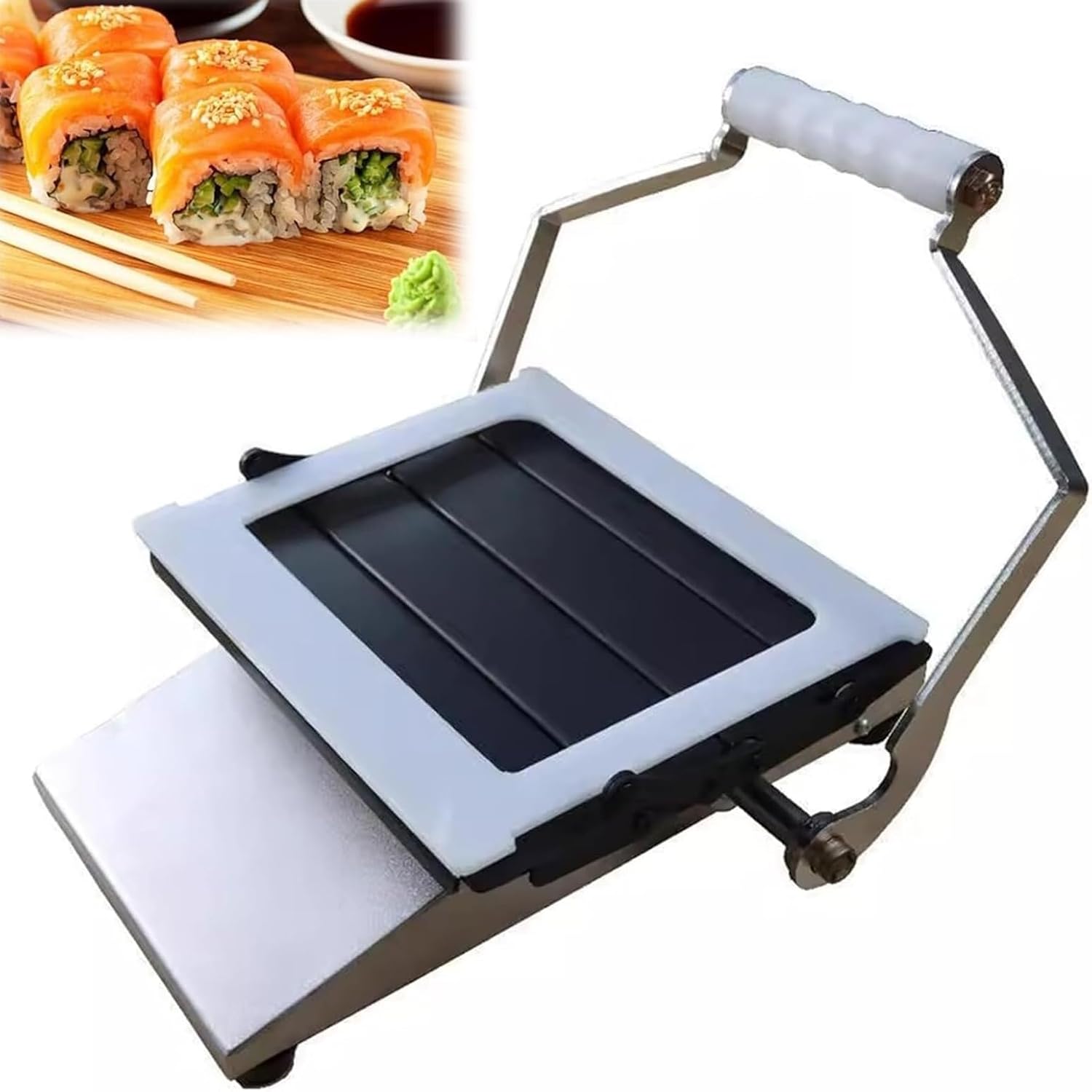 Sushi Machine, Manual Square Sushi Roll Machine, DIY Sushi Roll Machine, Labor-Saving and Efficient, Stainless Steel Material, for Making Sushi Rolls,35mm