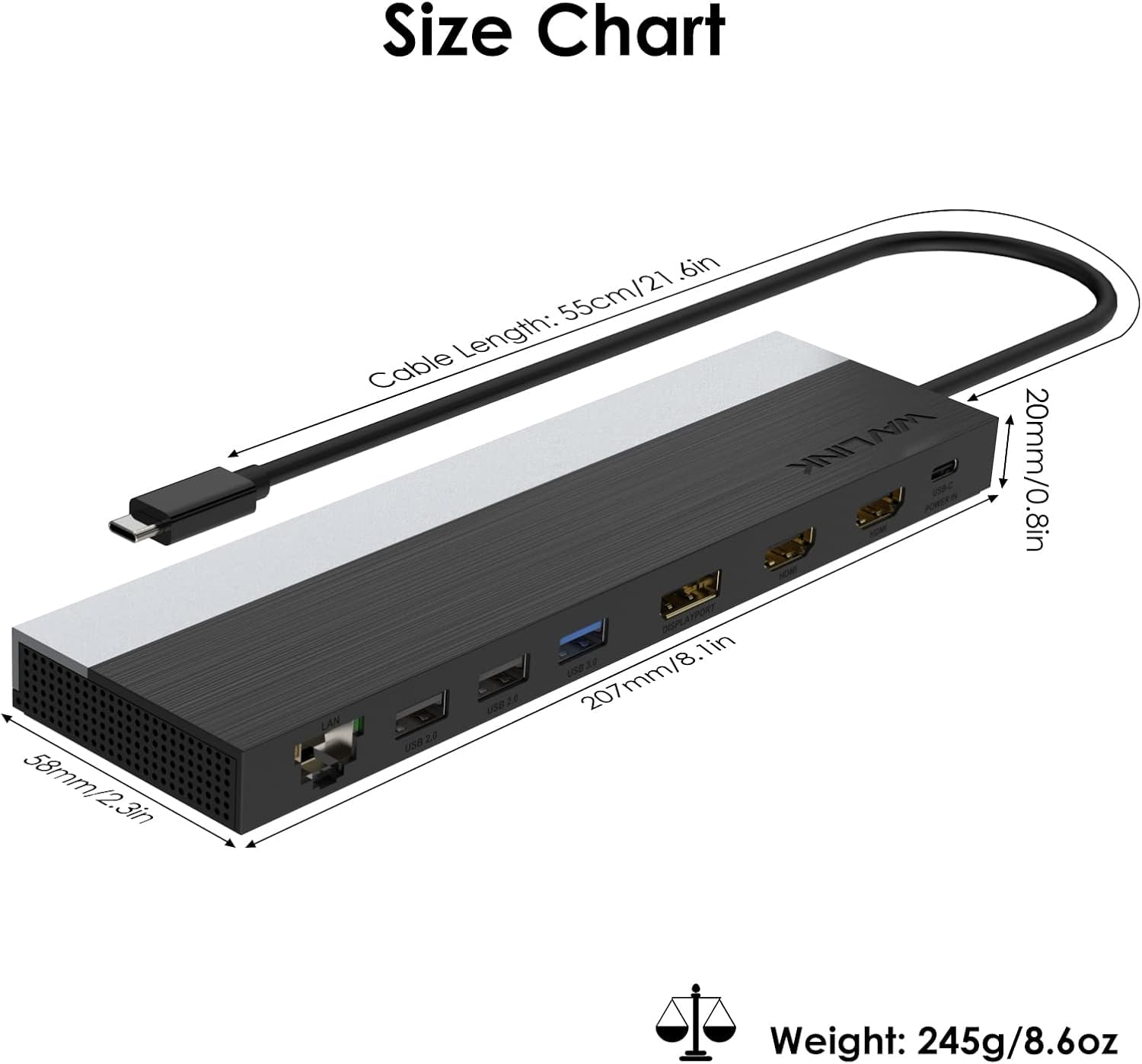 WAVLINK USB C Docking Station 3 Monitore, Docking Station mit Dual HDMI, DP, 100W PD, USB3.0&2.0, RJ45, SD/TF Slots, Audio/Mikrofon, kompatibel nur mit Windows Computer