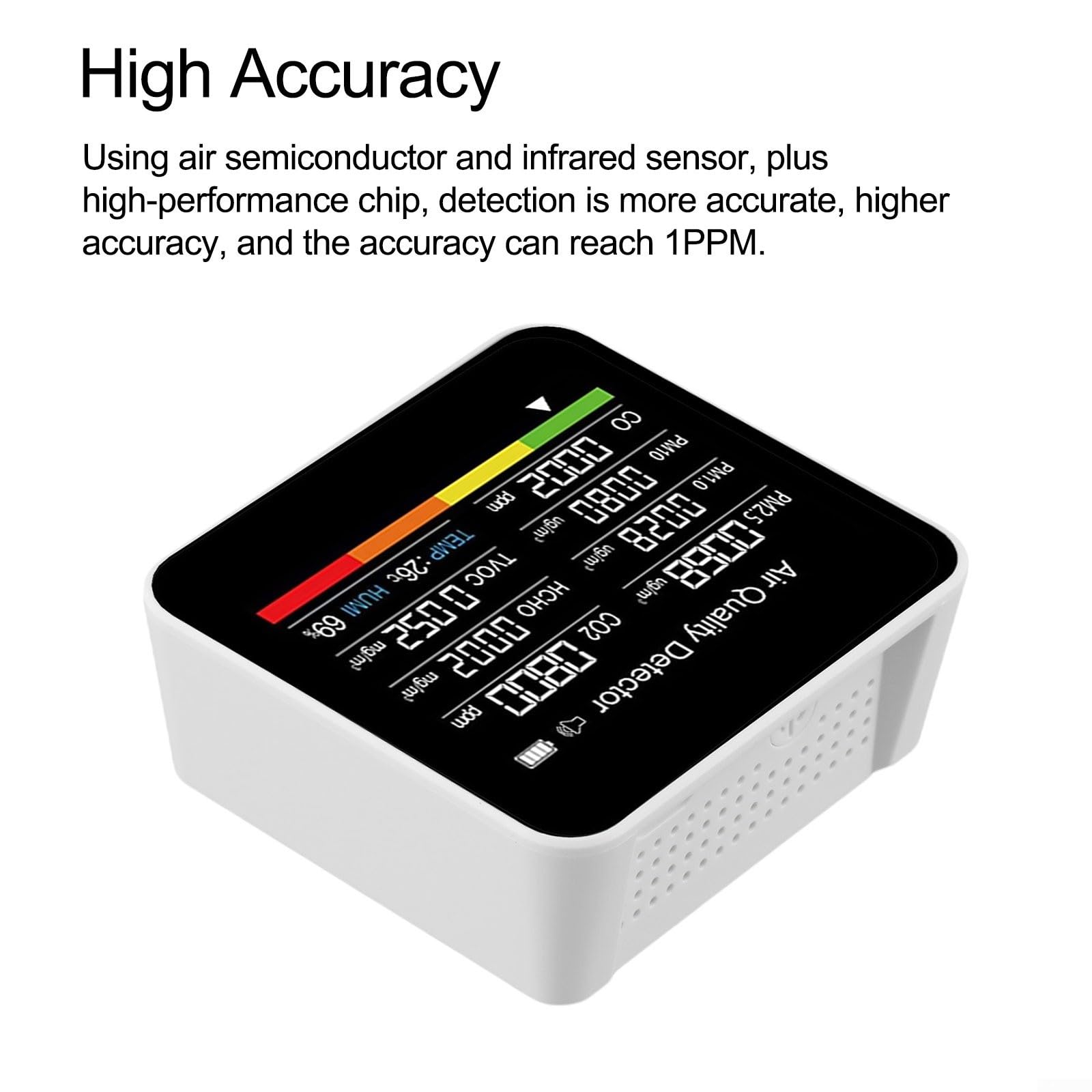 Misuratore di qualità dell'aria 9 in 1 per TVOC HCHO PM2.5 Temp