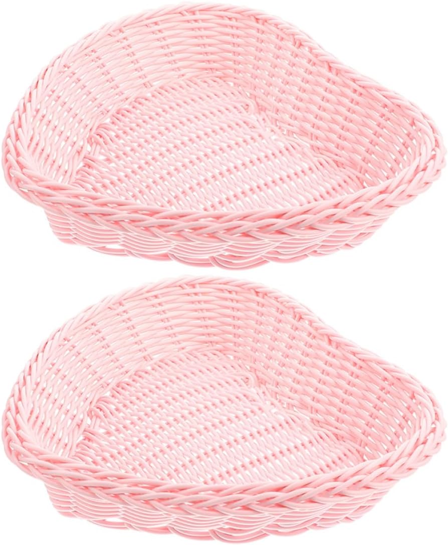 Heart Shaped Storage Baskets 2 Pack PP Multifunction Organizer