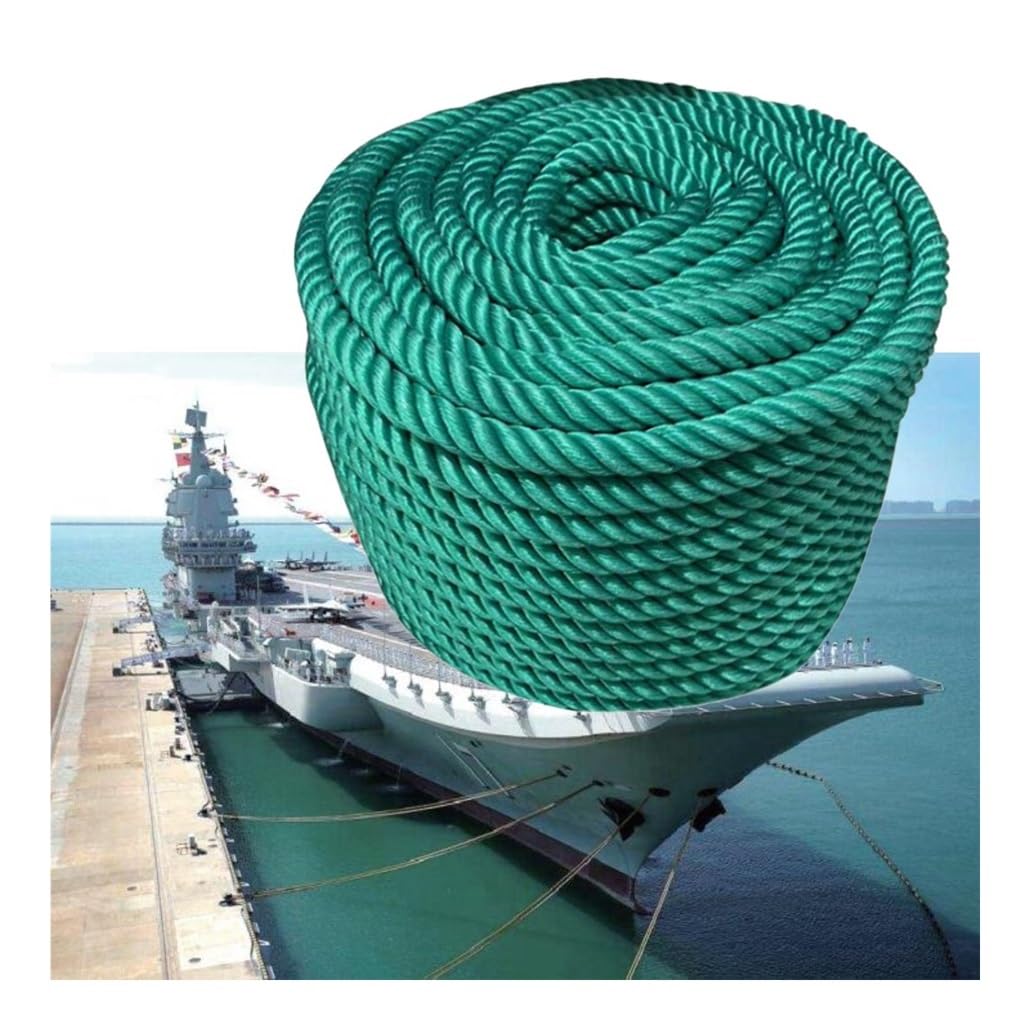Liny cumownicze, Liny do dokowania z 3-plecionego nylonu Wielokolorowe, średnica 12–24 mm, długość 10–100 m(Green,0.12x20m/0.47"x65')