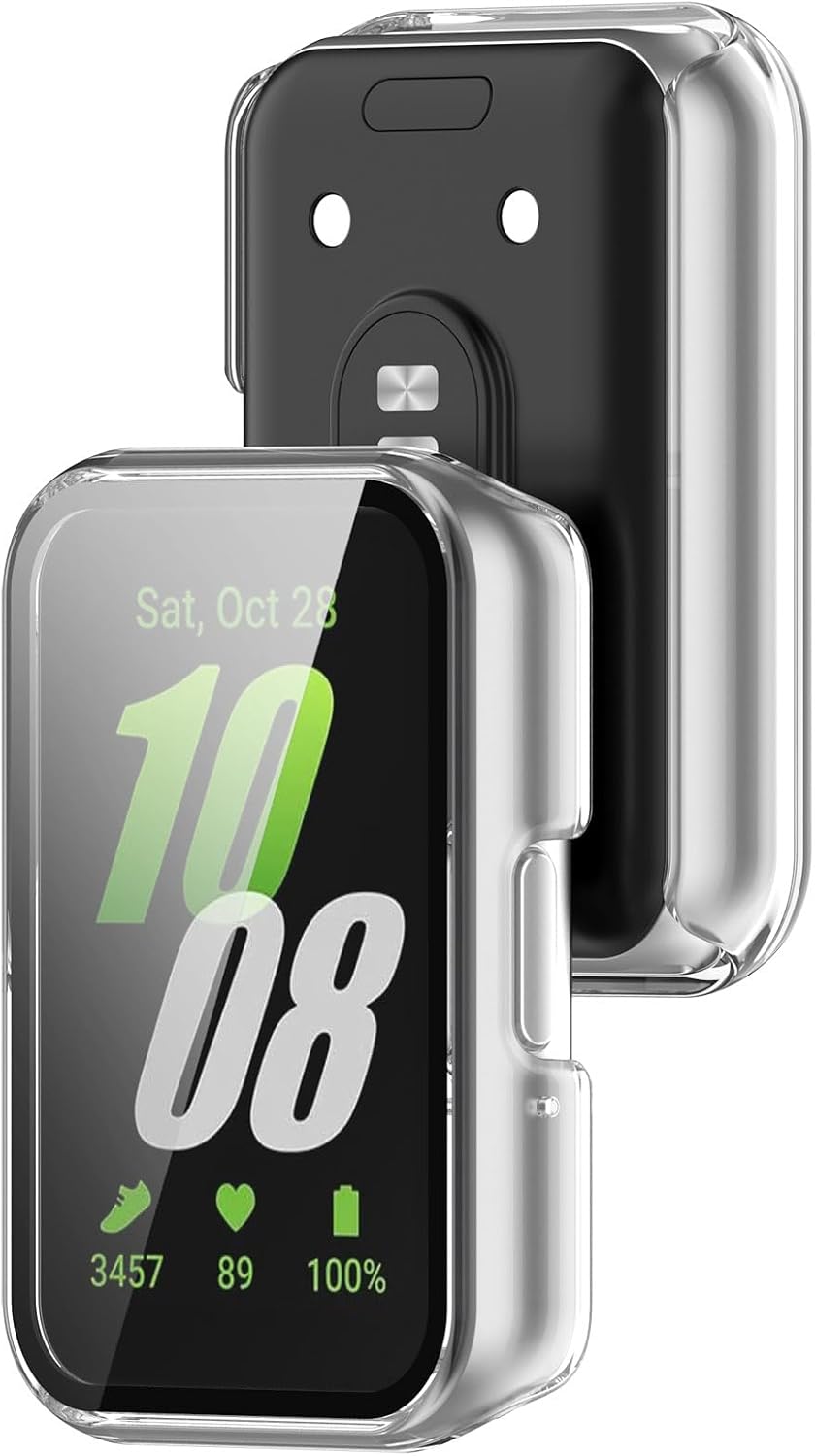 FanTEK Compatible for Samsung Galaxy Fit 3 Watch Case for Women Men, Scratch Resistant Shock Absorbing Case, Clear