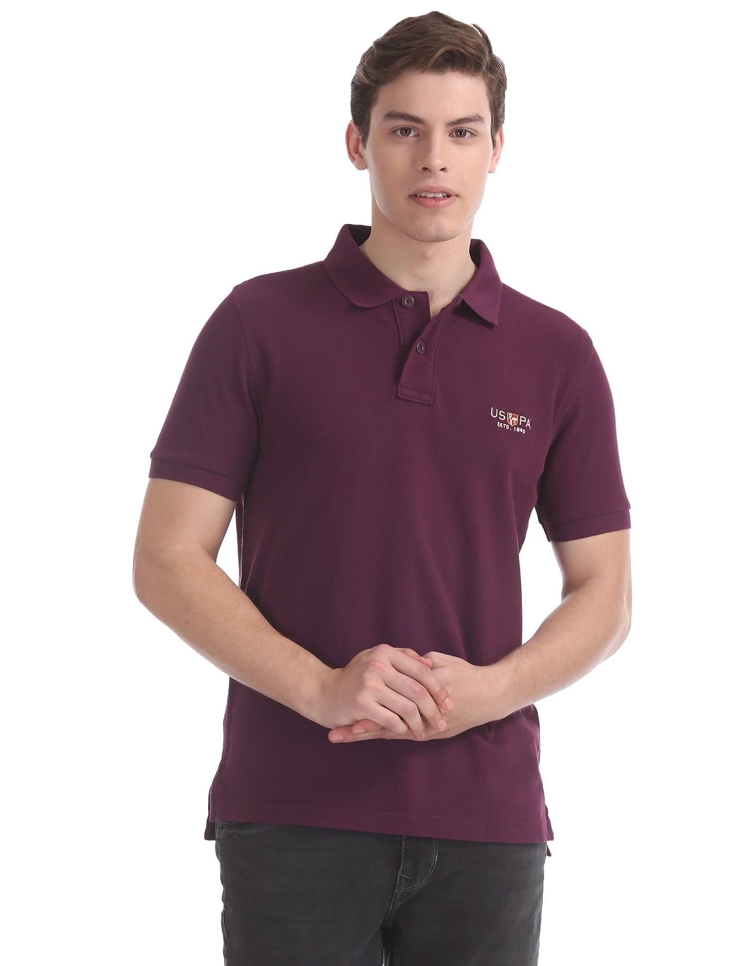 Slim Fit Polo T-Shirt for Men- Ribbed Collar, Pique Knit - Half Sleeves Casual Mens Tshirt-image-39