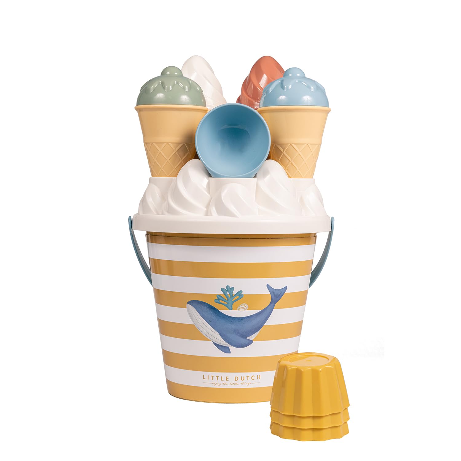 Little Dutch Sandspiel-Set Eimer EIS Set 14-teilig - Ocean Dreams blau - Sandspielzeug Strandspielzeug