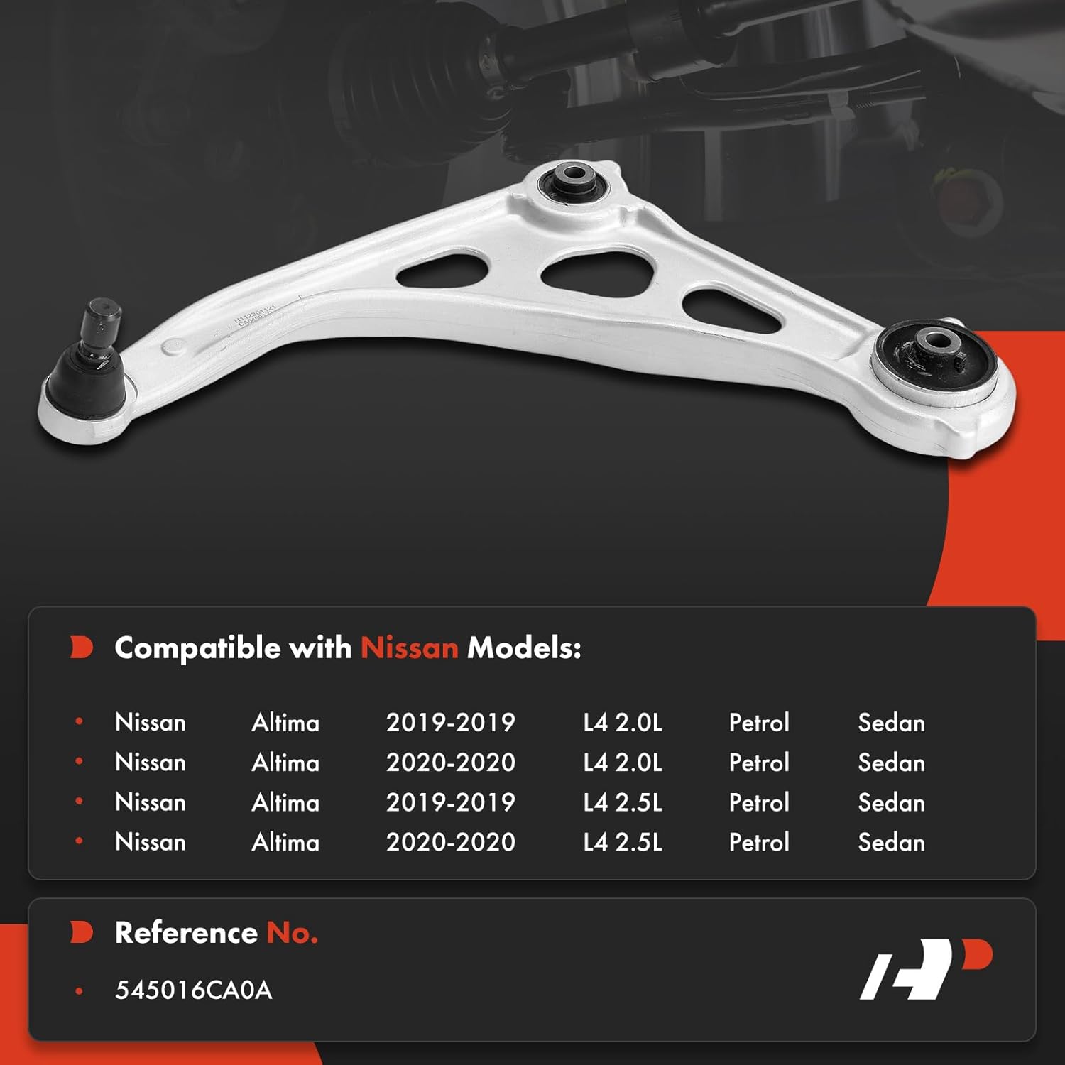 A-Premium Front Left Lower Control Arm, with Ball Joint & Bushing, Compatible with Nissan Altima 2019 2020