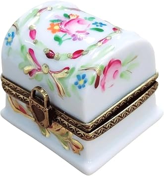 Limoges White Rose Trinket Box for Elegant Gifting