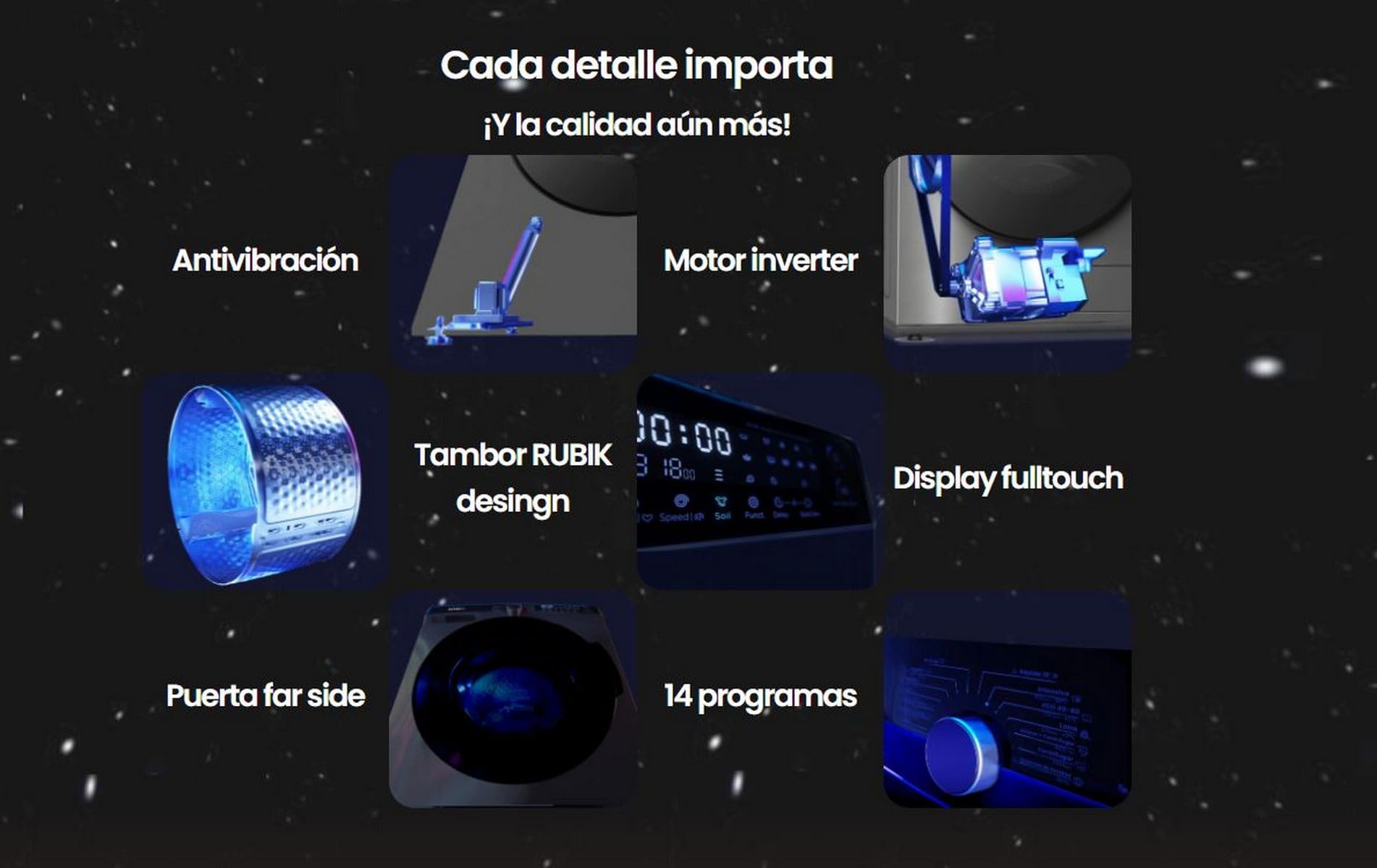 INFINITON Lavadora Carga Frontal WM-G124ADX, 12 kg, 1400 rpm, INVERTER, VAPOR CARE,ADD CLOTHING, 14 Programas, A, Silent mode, Inox