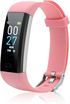 Fitness Tracker with Heart Rate Activity Tracker Sleep Monitor, Smart Watch Health Tracker IP68 Pedometer Step Counter for Man WomenPink