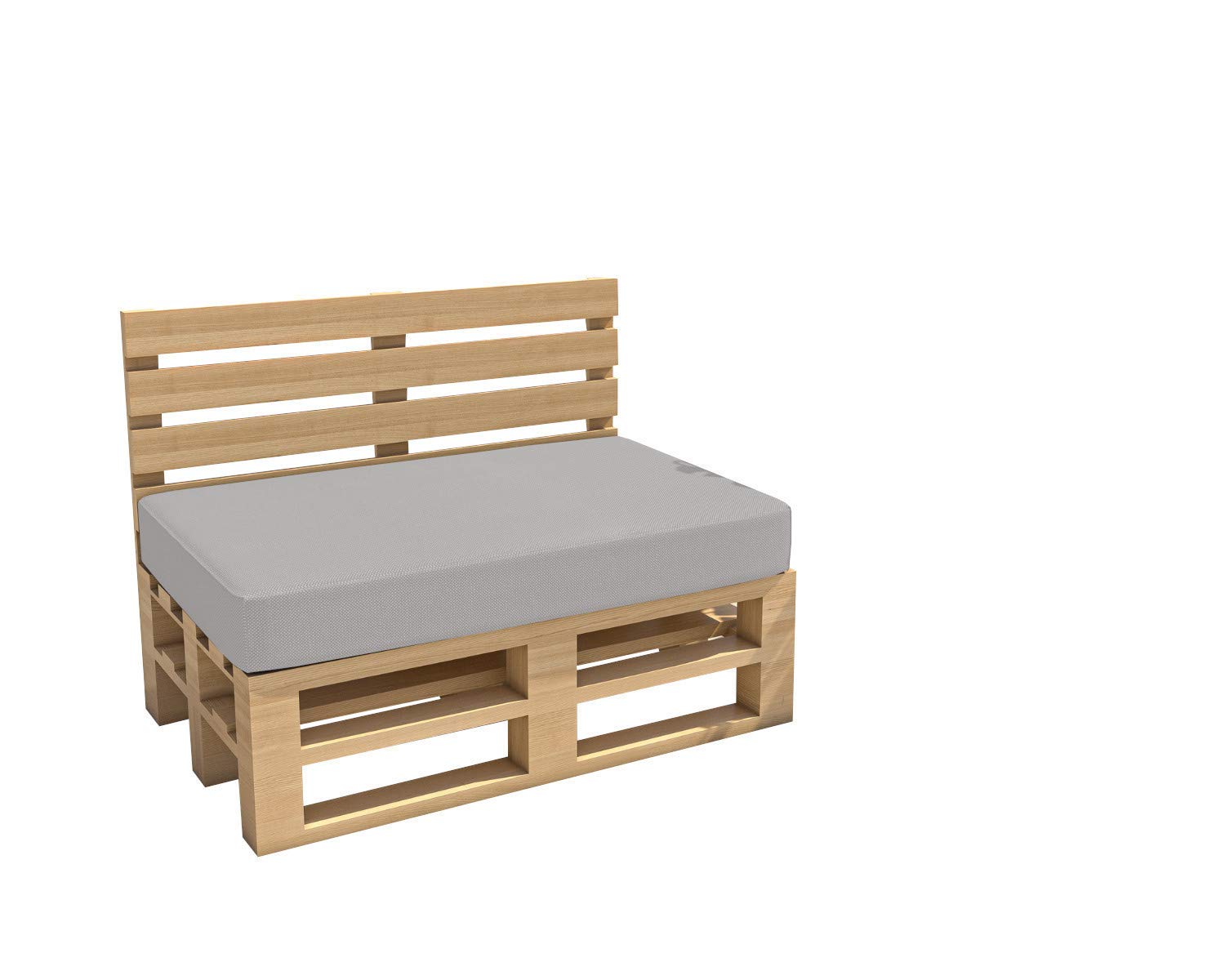 chilly pilley Cojín De Palets Hidrófugo Cojín De Jardín Cojín De Palets Cojín De Palets Interior Exterior Lavable Desenfundable Cojín De Asiento (cojín de Asiento 120x60x15, Plateado)