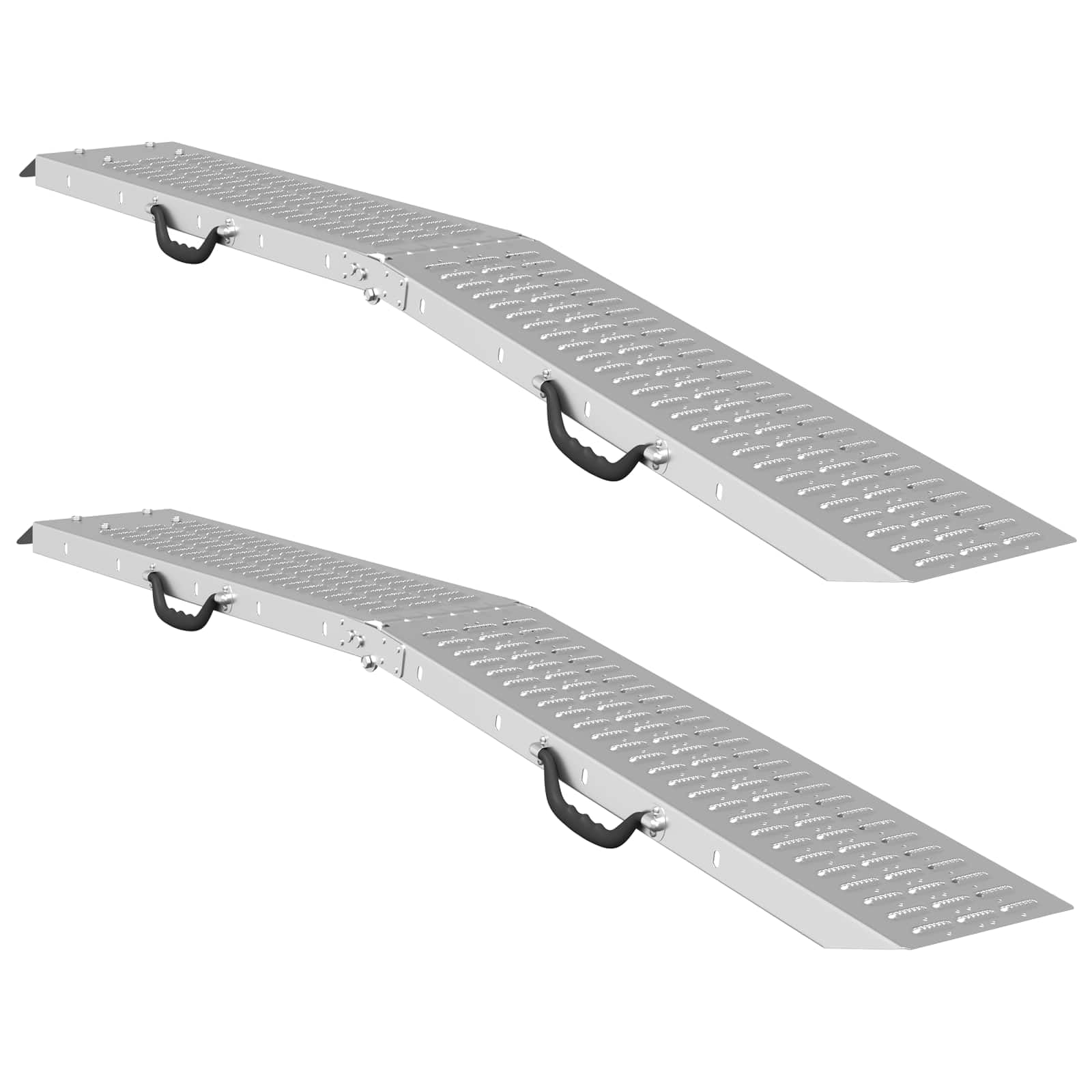 Lot de 2 rampes de chargement pliables - 186 x 23 cm - En acier galvanisé à chaud - Charge maximale : 200 kg par rampe - Pliable pour remorque de moto