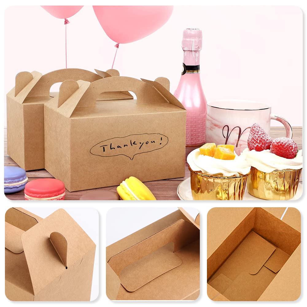 20 Pezzi Scatola Happy Meal, Scatola Carta Kraft Vintage, Box carta Kraft per Alimenti, Marrone, Box Cartone D'Imballaggio Caramella, per Biscotti, Pollo Fritto, Torte