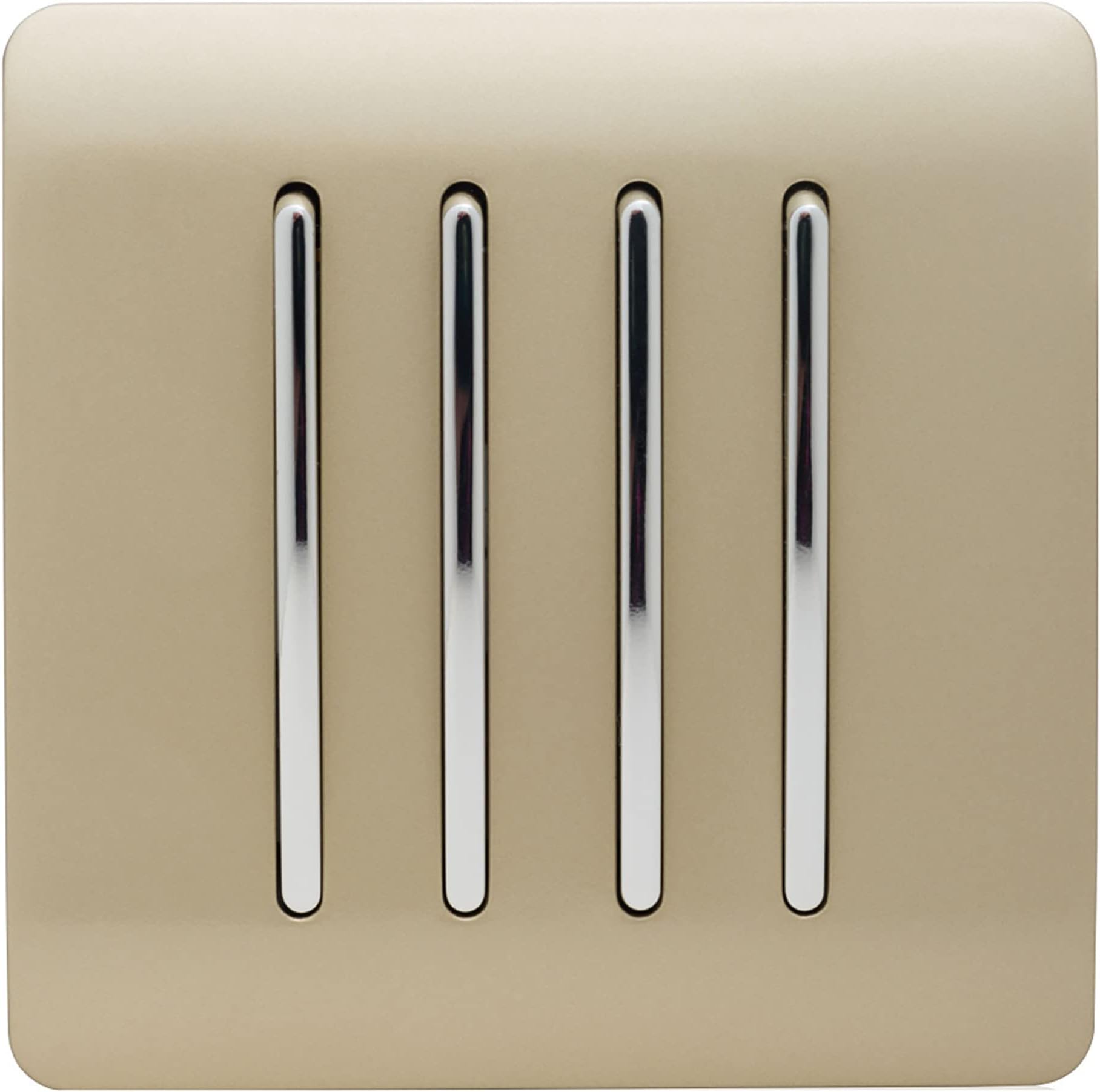Trendi 2 Gang Artistic Modern Glossy 13 Amp Switched Tactile Plug Socket Charcoal 7 Pack