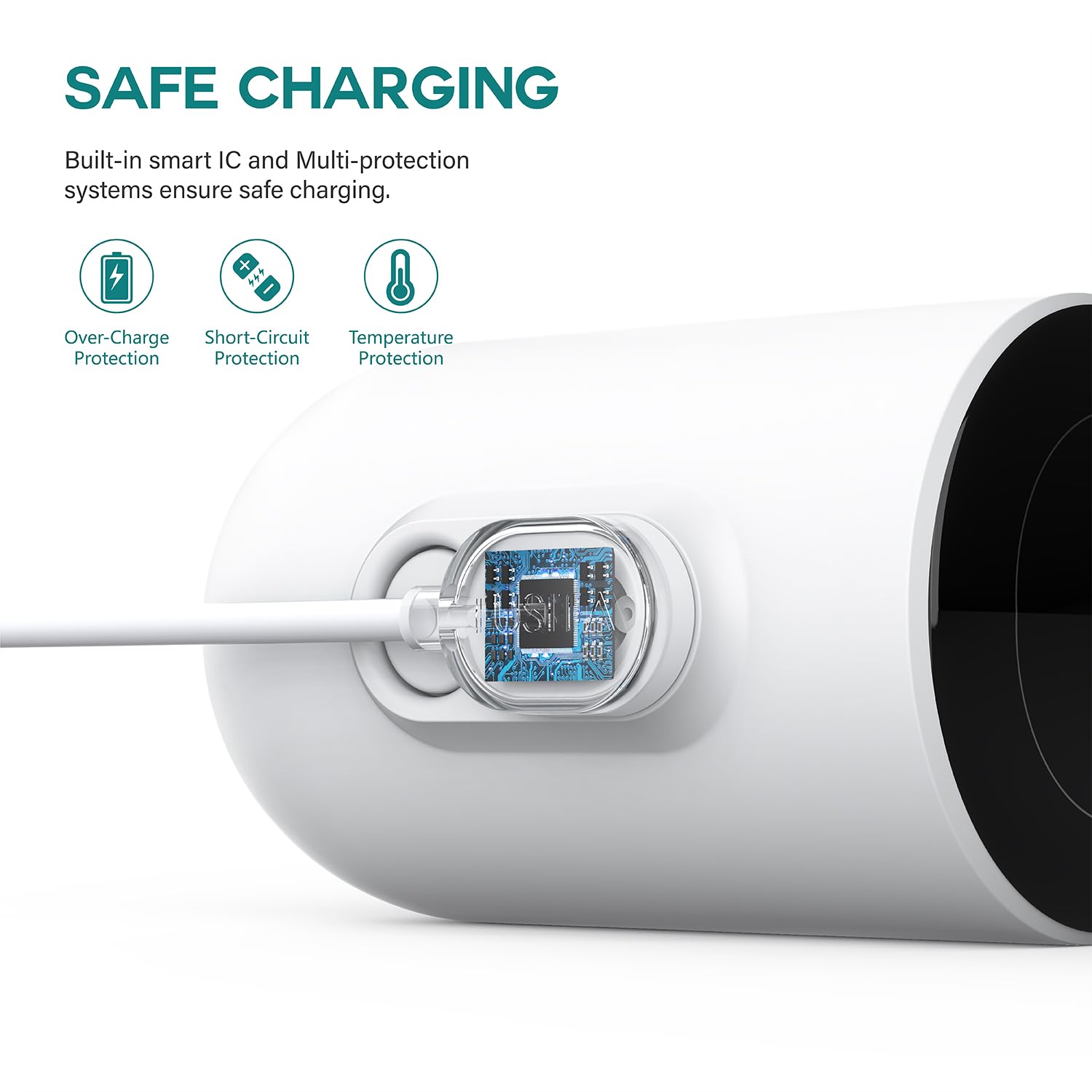 TUSITA 10-ft. da Esterno Cavo di Ricarica Magnetico Compatibile con Arlo Ultra 1 2 Pro 3 4 5 2K - 3M, Bianco