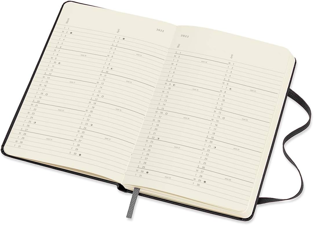 Moleskine Monthly Planner 2022, 12-Month Diary, Monthly Notebook with Hard Cover, Pocket Size 9 x 14 cm, Colour Black, 128 Pages - Image 4