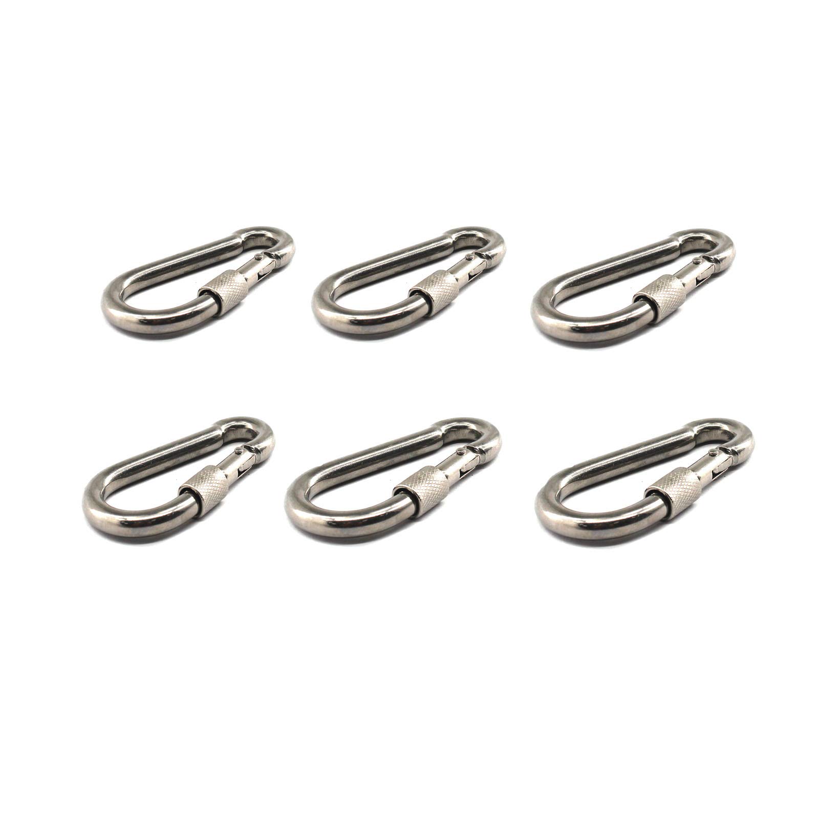 30 Pezzi Moschettoni Acciaio inox, 4 x 40mm Moschettone Portachiavi Moschettoni con chiusura a scatto capacità di carico fino a 36 kg per Campeggio Trekking Pesca (con scatola di immagazzinaggio