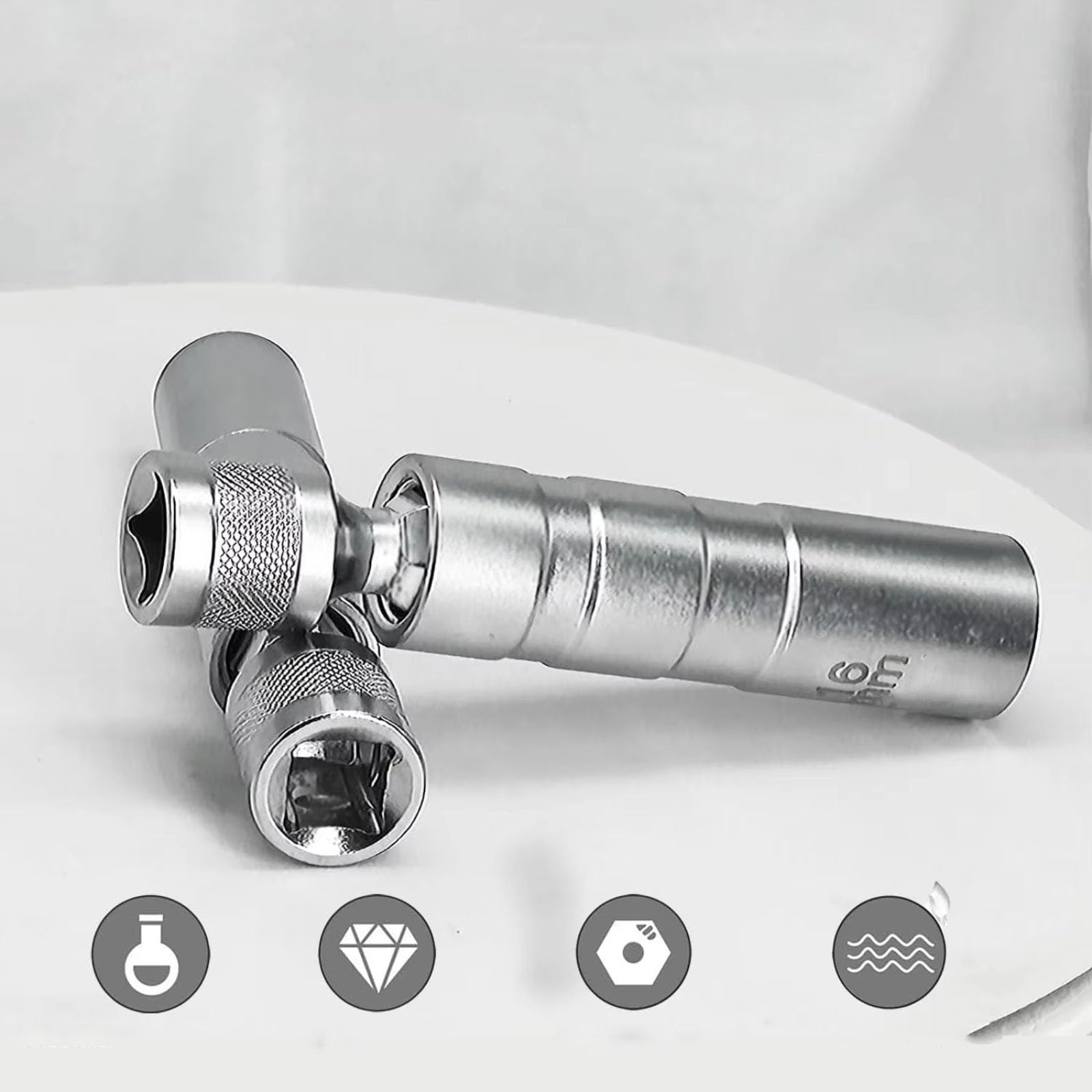 Auto Sottile per Parete Girevole Magnetica per Presa Candela 3/8 Pollici unità 12 Punti Candele Strumento di Rimozione Chiave Auto Chiavi Le Candele