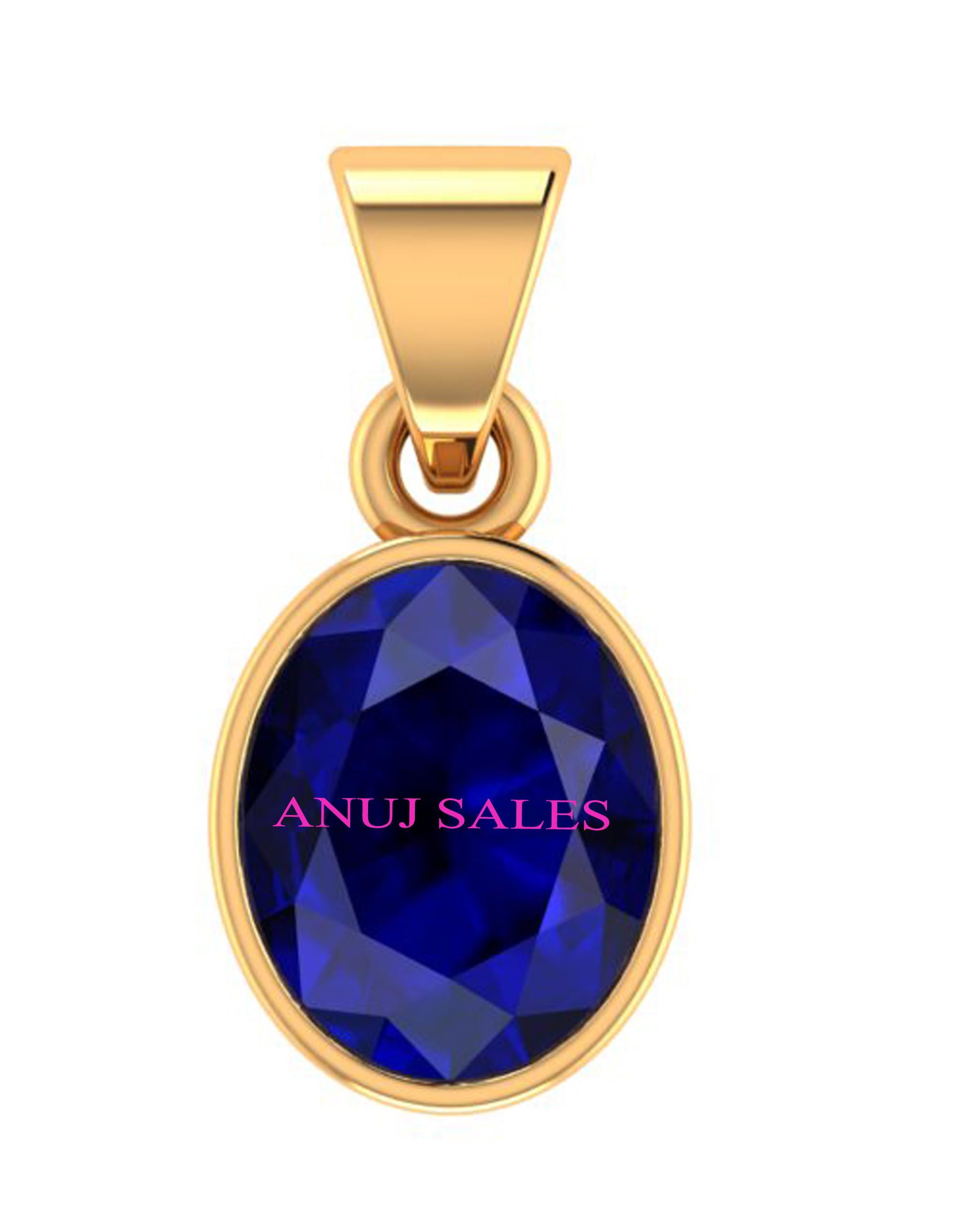 anuj sales 9.25 Ratti Blue Sapphire Locket (Nilam/Neelam Stone) Rashi Ratan Panchdhatu Gold Plated Pendant Certified Gemstone for Men & Women-picture-26