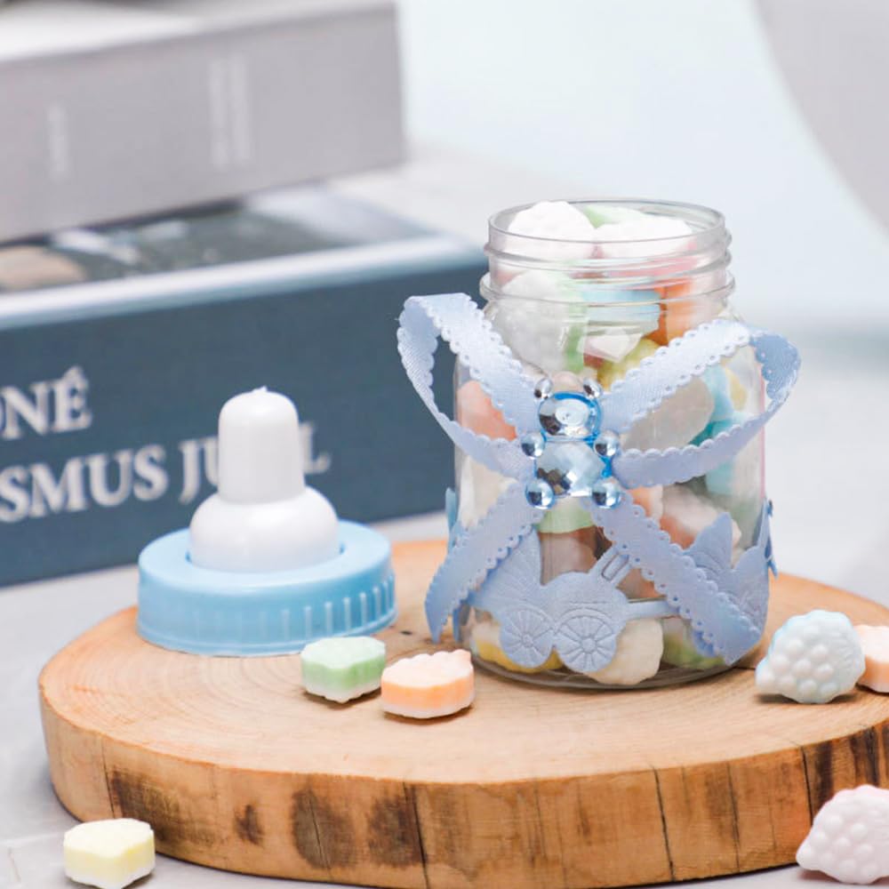 12 pcs Bouteille de Bonbons, Mini Boîte Cadeau Style Mangeoire à Remplir avec Ours pour Cadeaux de Fête Fournitures de Sainte Communion Garçon Fille Baptême Anniversaire Décoration