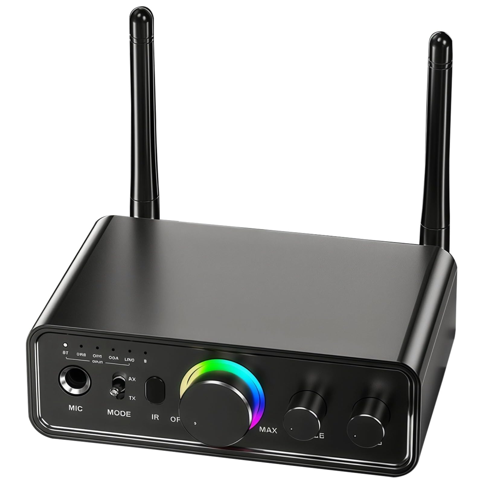 Adattatore Wireless 5.3 Ricevitore e Trasmettitore, Mini Amplificatore con Batteria al Litio da 1200 mAh, Supporta AUX, RCA, Ottica, USB, Audio ad Alta Fedeltà, Ideale per Home Audio, Karaoke e