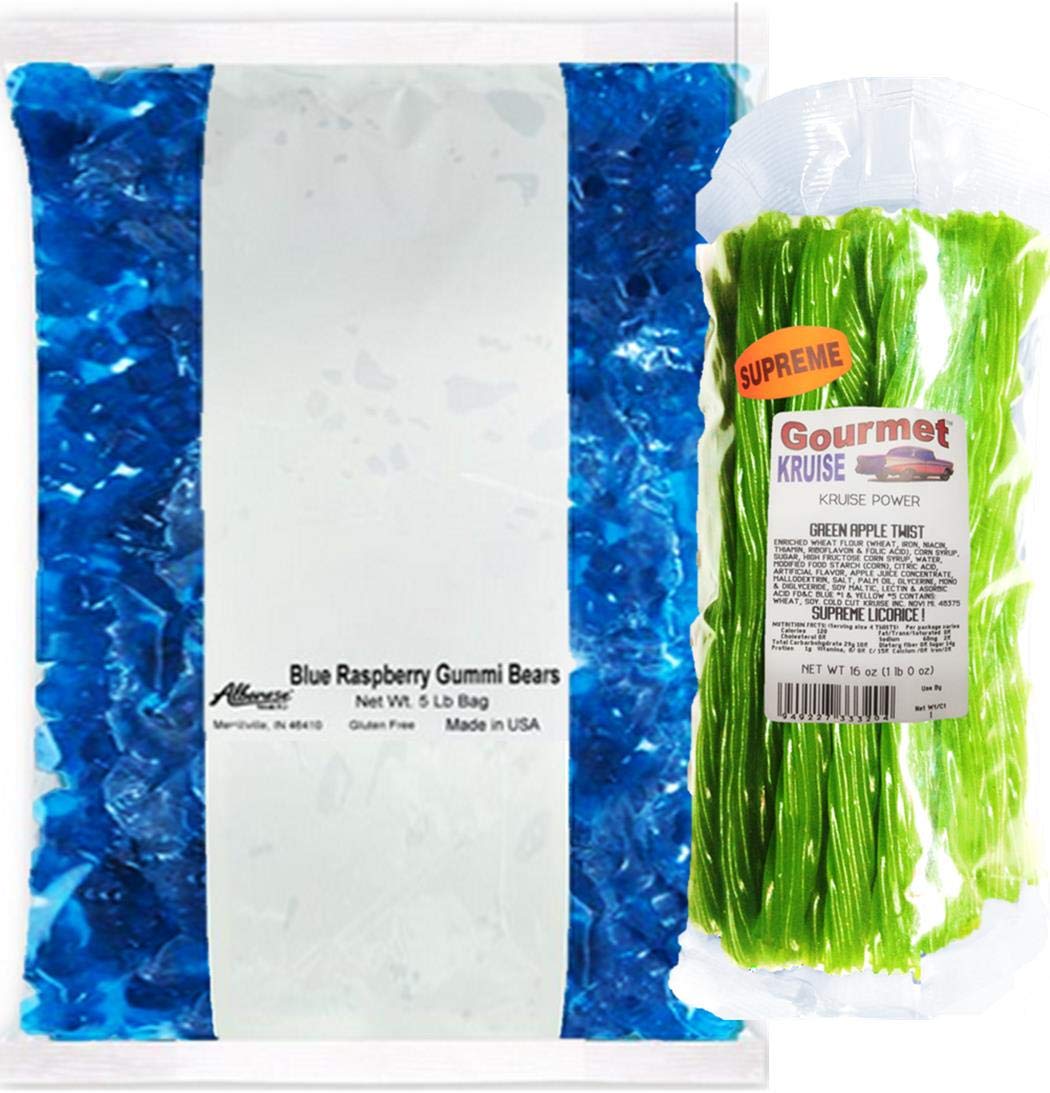 Green Apple Twist Licorice Gourmet Kruise 1lb With Blue