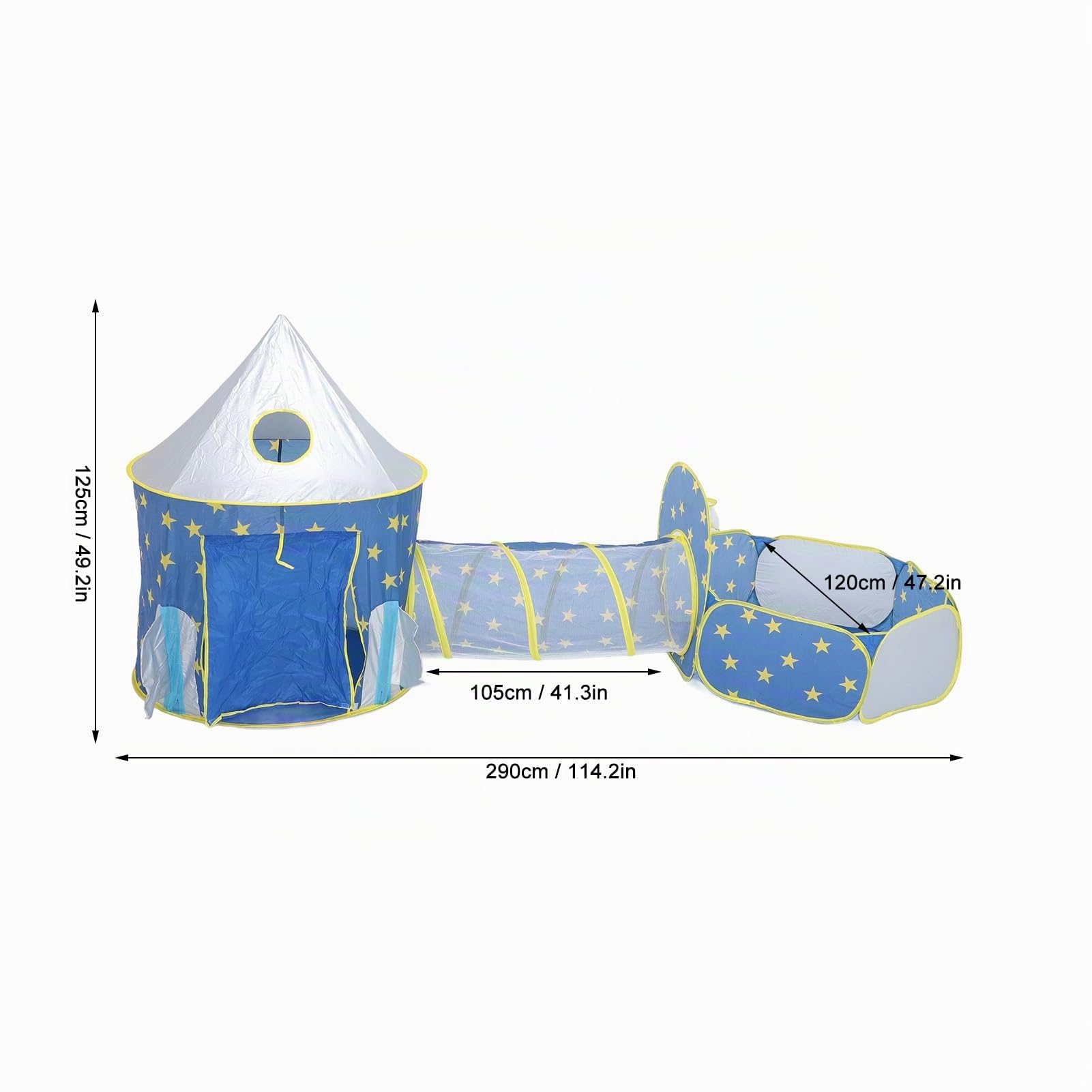 Ausla Tenda da Gioco e Tunnel per Bambini, 3 in 1 Casetta da Gioco con Palline Pop-up, e Pieghevole per Interni ed Esterni, Adatta per Bambini 3-6 Anni, Unisex