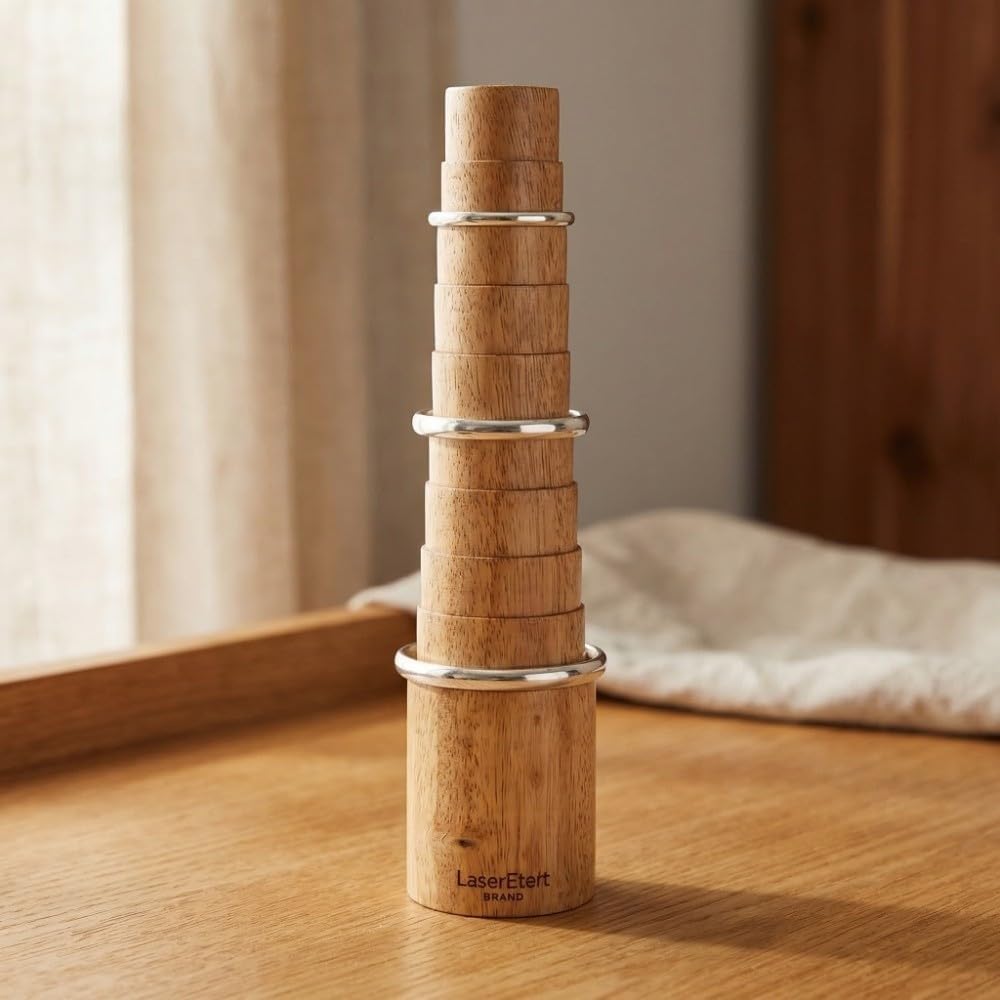 MOPFOL Round Shape Wooden Bracelet Mandrel Tool - Jewelry Repair Sizer for Roundness Correction of Soft Metal Bracelets