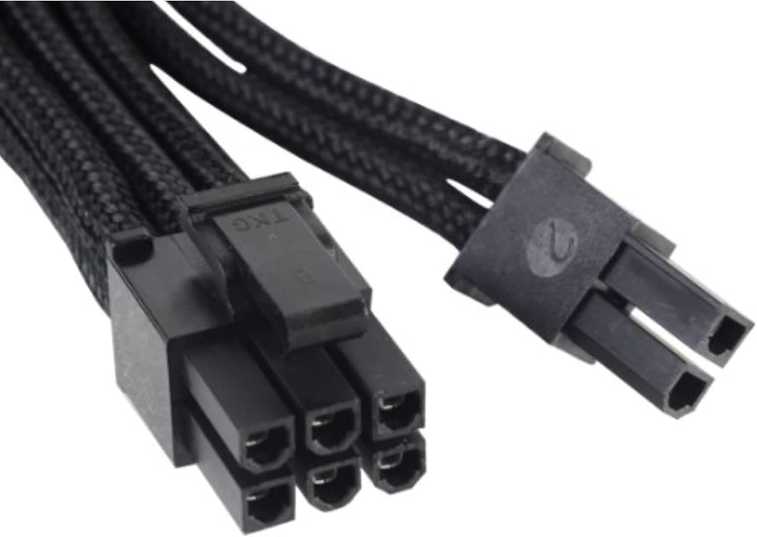 SilverStone Black Sleeved PSU Cable for One PCI-E 8pin (6+2) PP06B-2PCIE55 PP06B-PCIE55