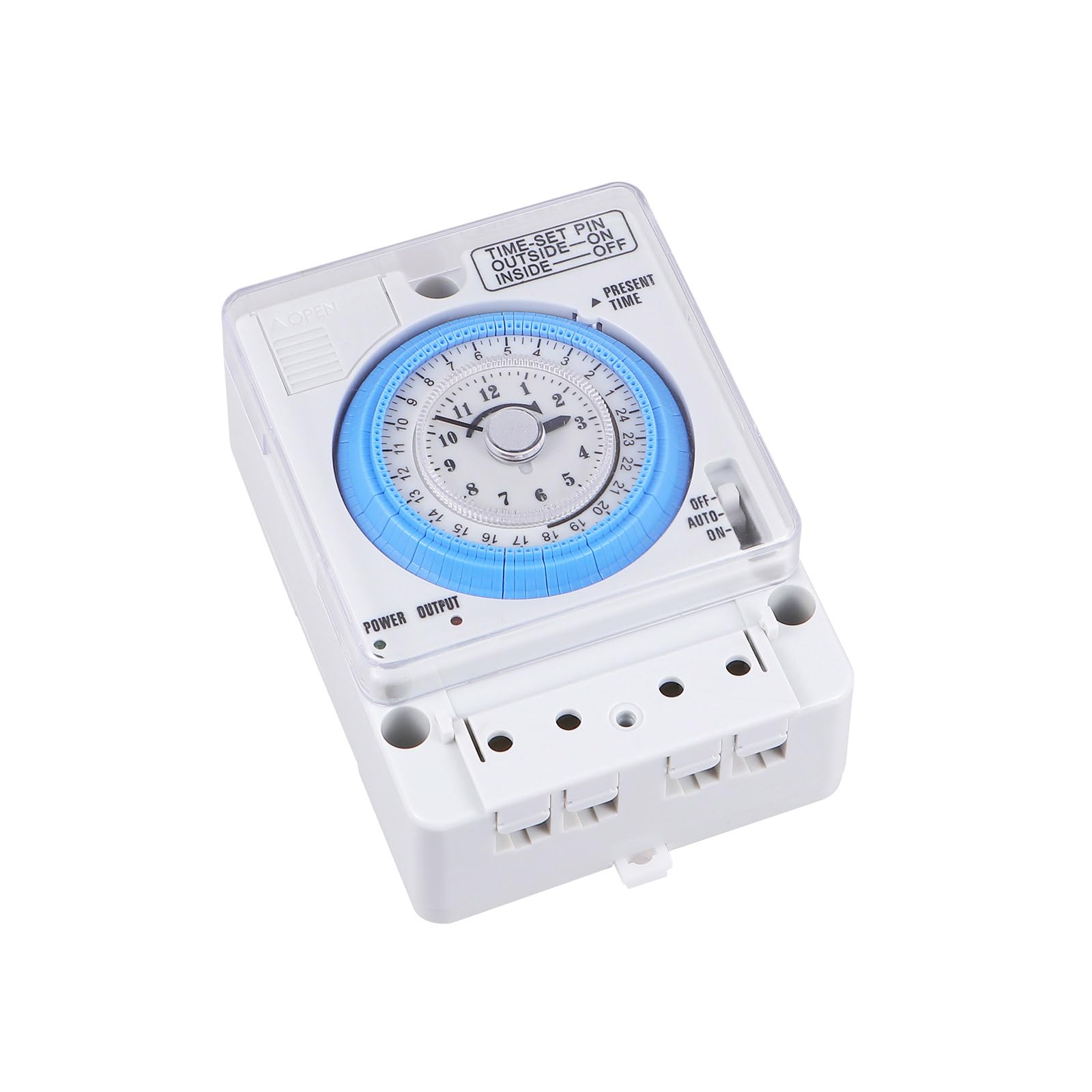 Temporizador Mecánico de Cocina Blanco 48vac/DC, Interruptor de Temporizador de Cuenta Regresiva Manual, Temporizadores Mecánicos de Interior para Uso Doméstico y Control