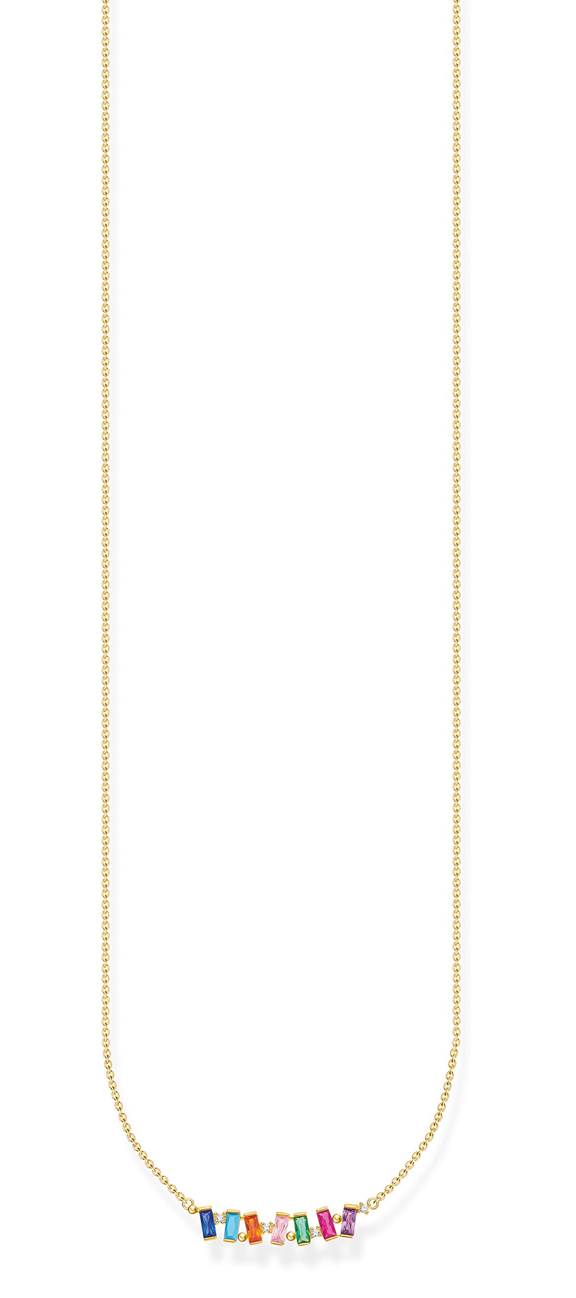 THOMAS SABO Kette bunte Steine gold 925 Sterlingsilber, 750 Gelbgold Vergoldung