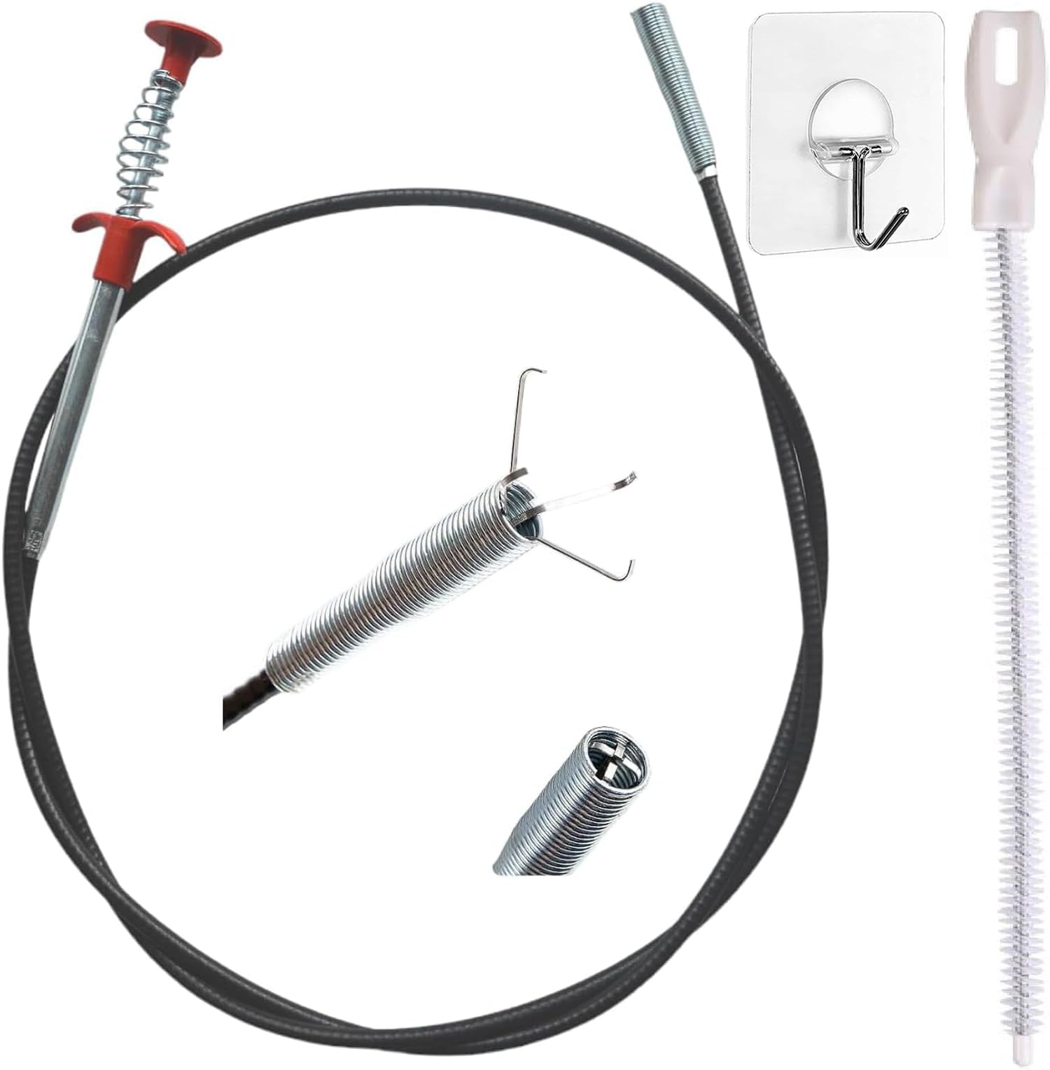36inch Drain Snake Hair Clog Remover-Drain Auger Hair Catcher & Cleaning Brush-Sink Drain Cleaner Tool for Kitchen,Bathroom,Sewer,Bathtubs,Sunroof and Dryer Vent (36inch)